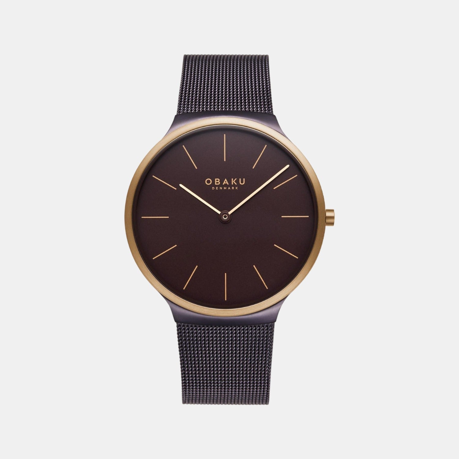 Obaku Ark Slim Women Quartz Brown Dial Analog Stainless Steel Watch V240GXXNMN