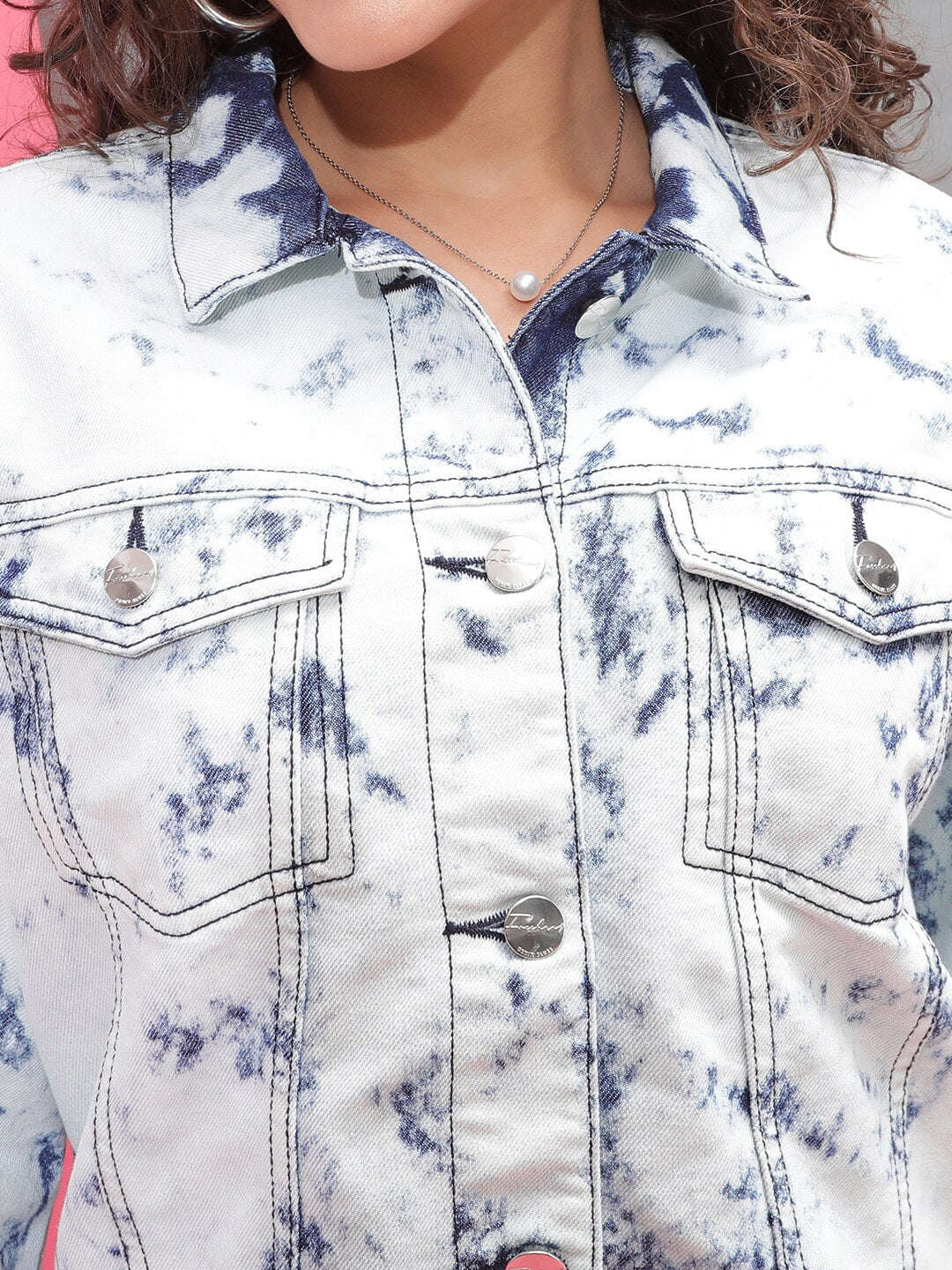 Freehand By The Indian Garage Co Women Tie And Dye Trucker Denim Jacket - view 2