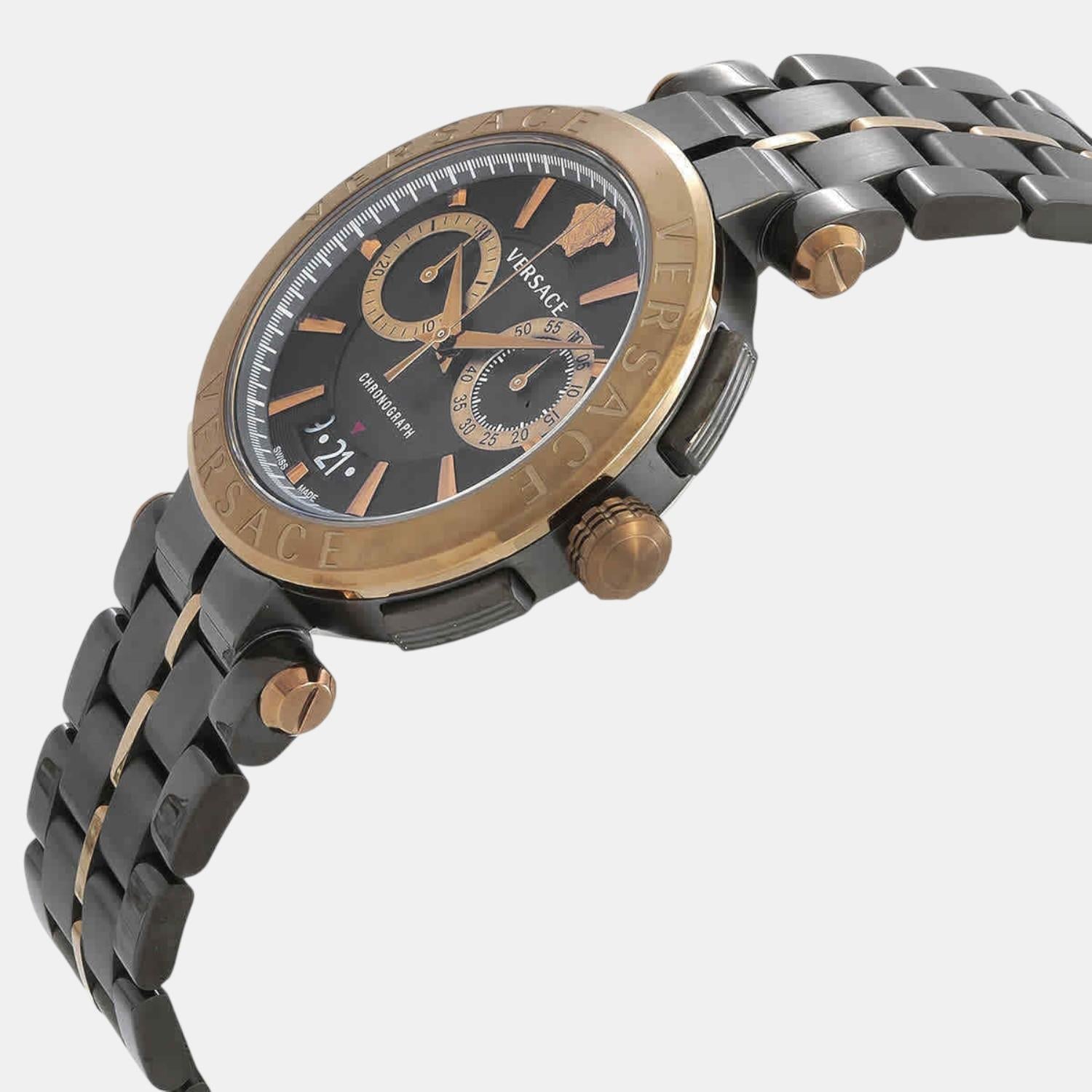 Versace Aion Men Quartz Black Dial Chronograph Stainless Steel Watch VE1D02023 - view 2