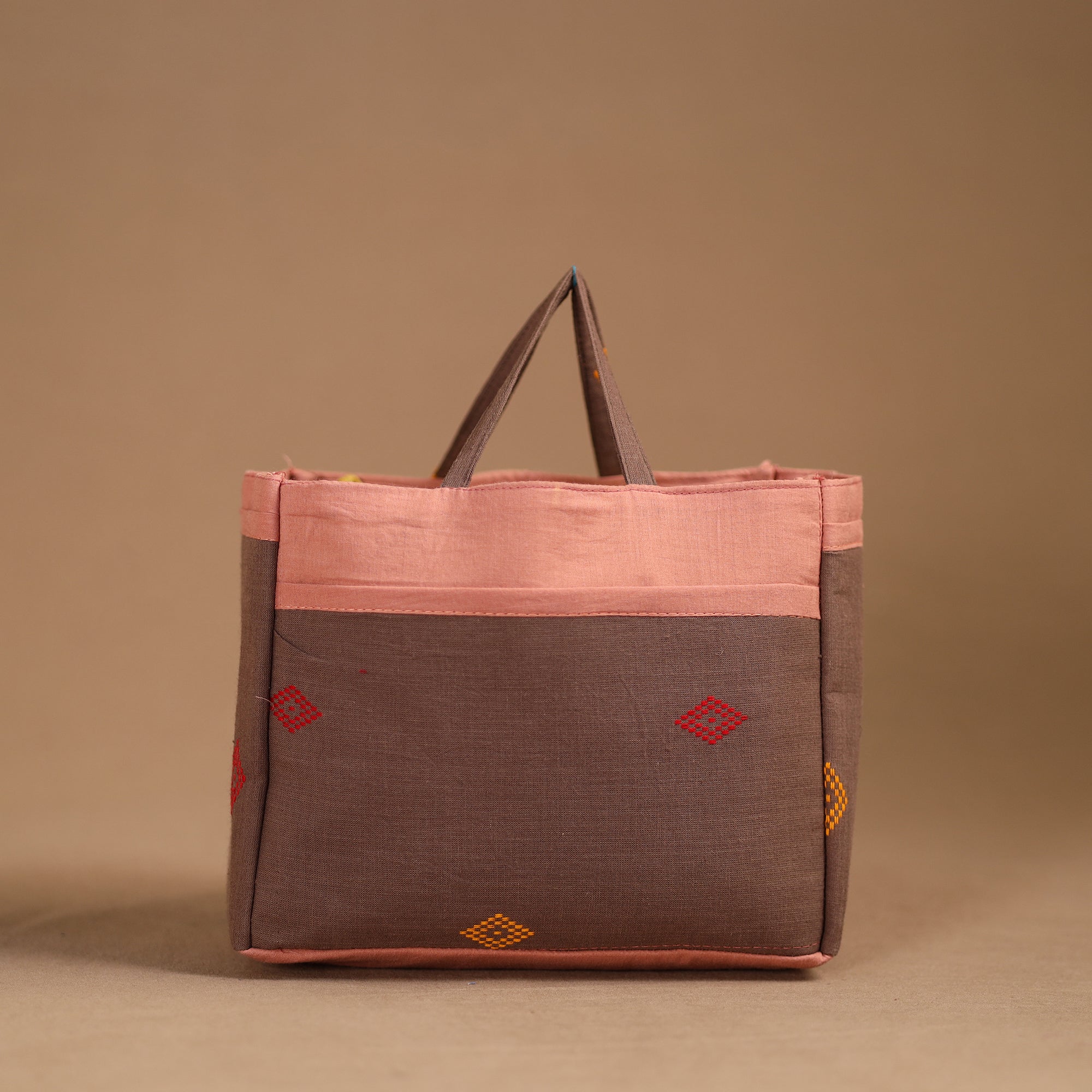 NOORI BAZAR Brown - Handmade Cotton Multipurpose Cosmetic/Toiletry Bag 07