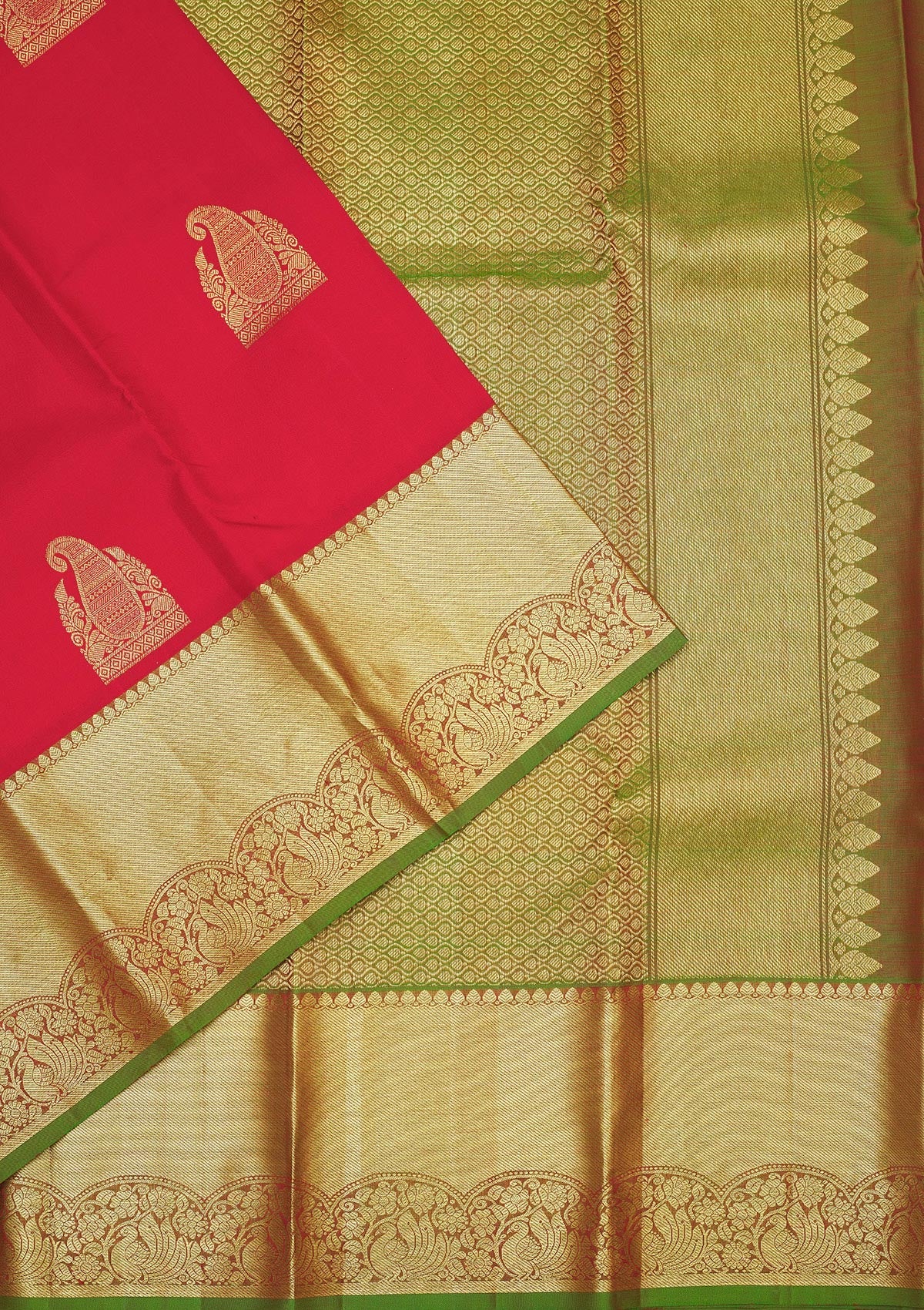Koskii Red Zariwork Pure Silk Saree – Women's - view 3
