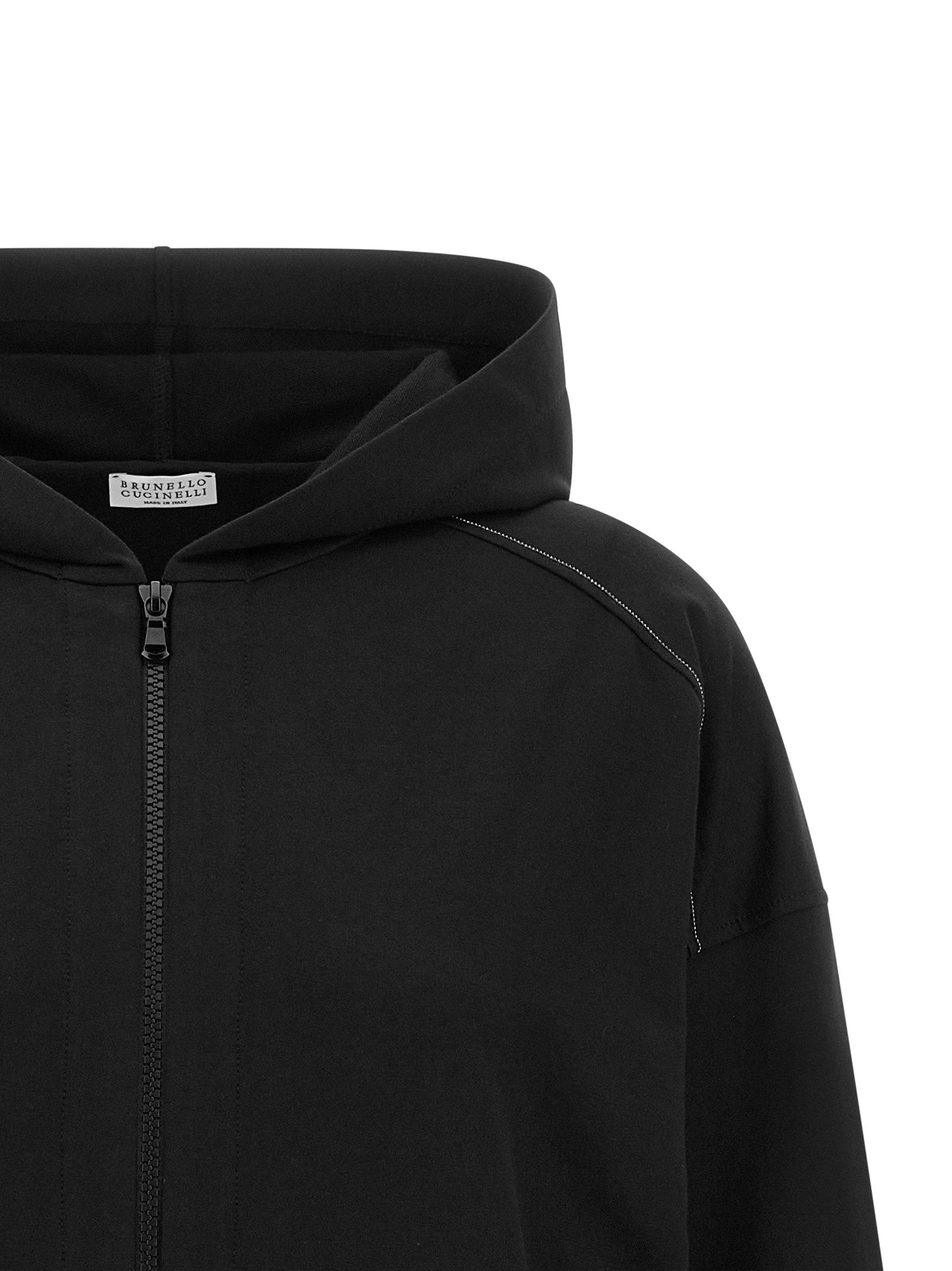 Brunello Cucinelli Shiny Trims Hoodie – 98% cotton, 2% elastane - view 3