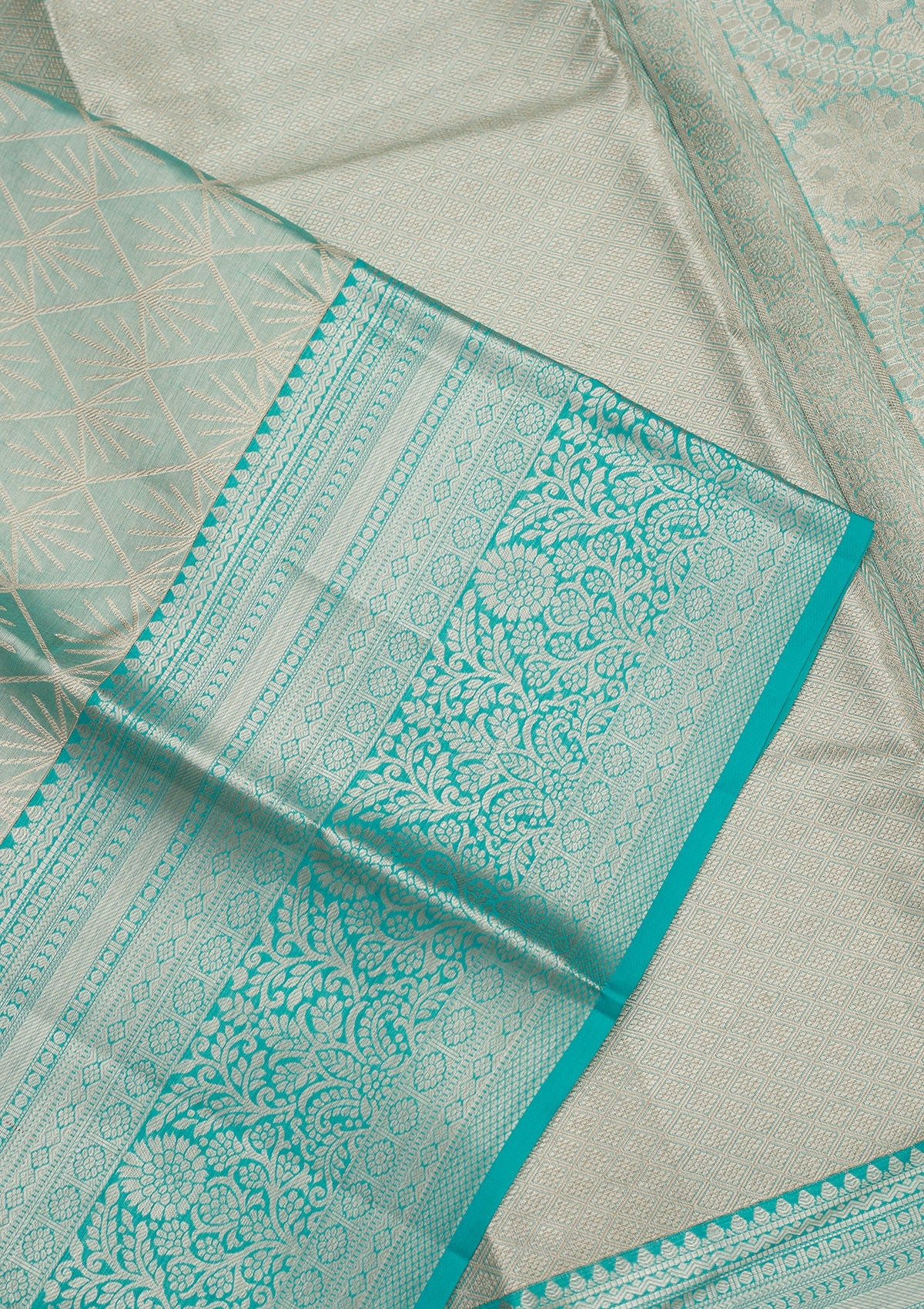 Koskii Sky Blue Zariwork Pure Silk Saree – Women's - view 3