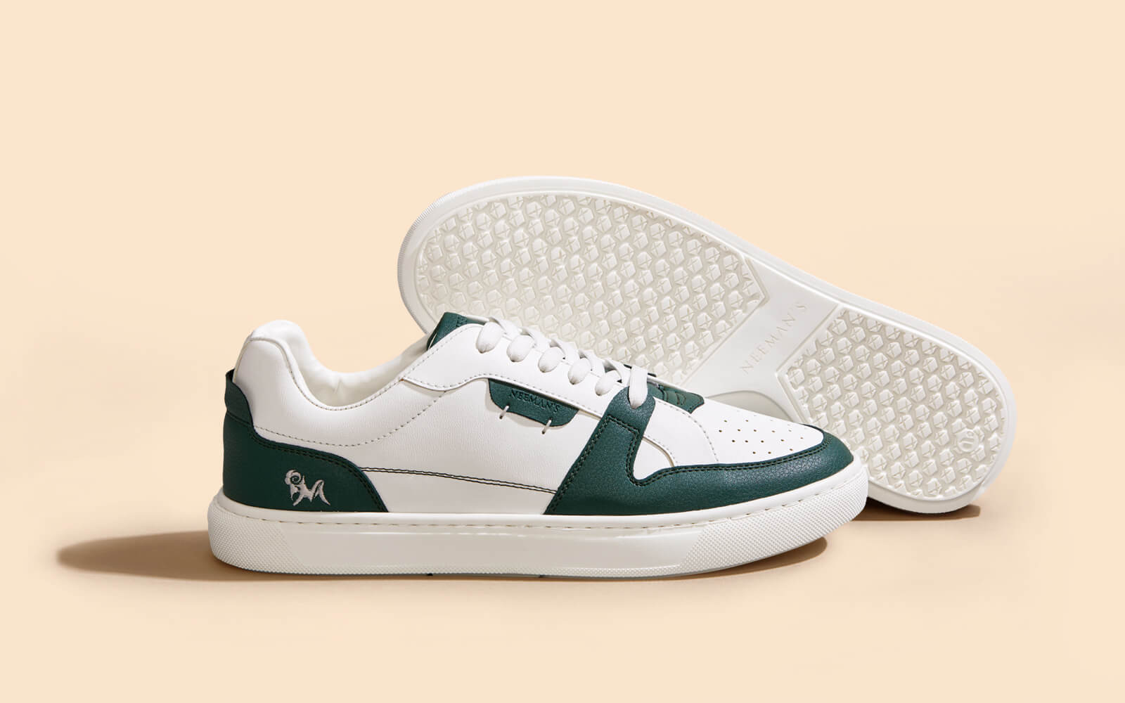 Neeman's Retro Slick Sneakers : Green and White - view 4