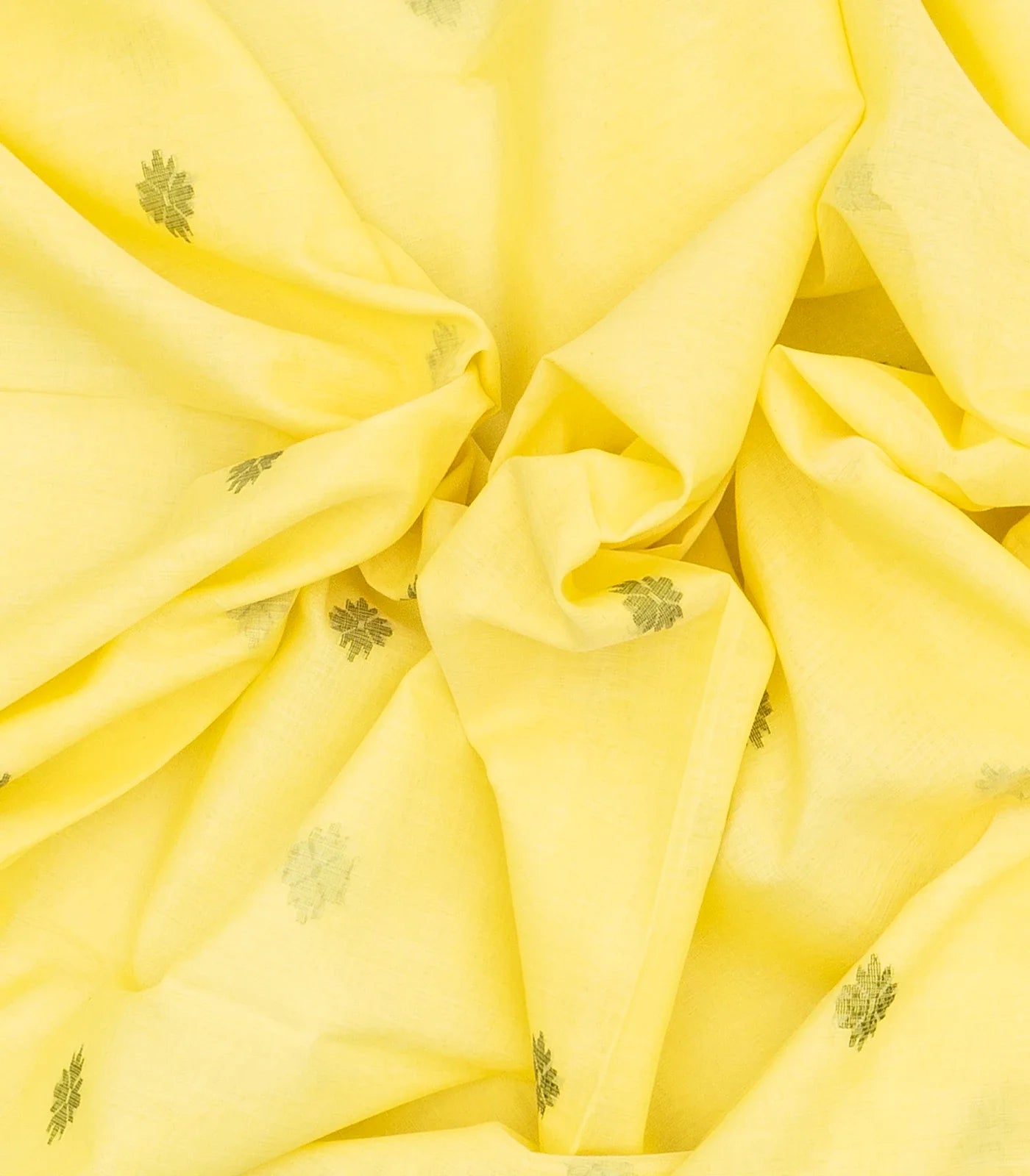 RmKV Yellow Handloom Bengal Cotton Saree With Floral Buttas - view 3