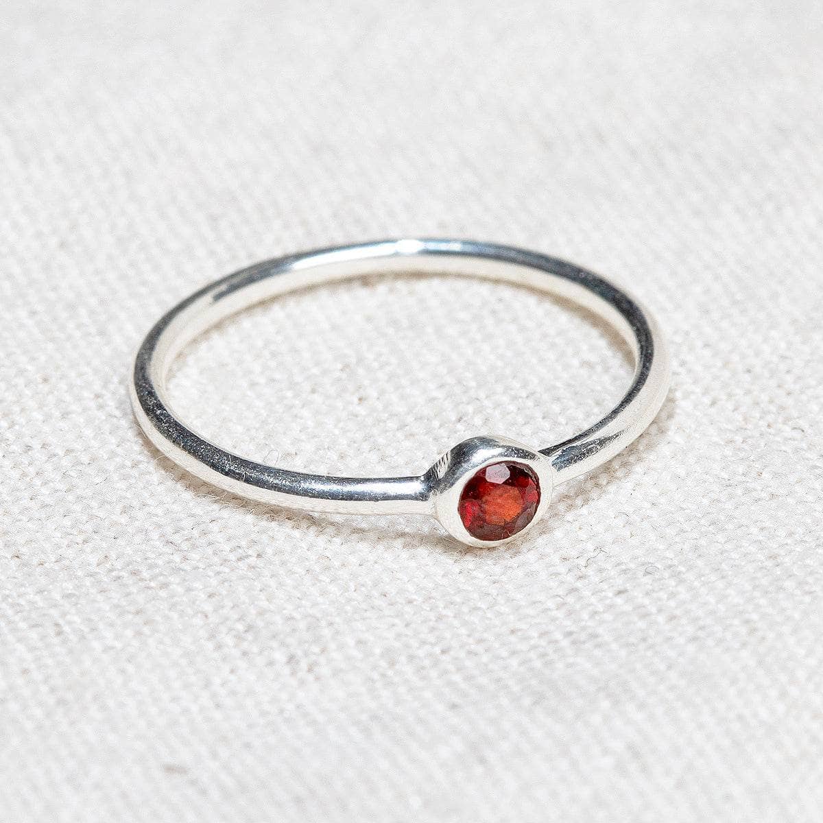 Tiny Rituals Garnet Silver or Gold Ring
