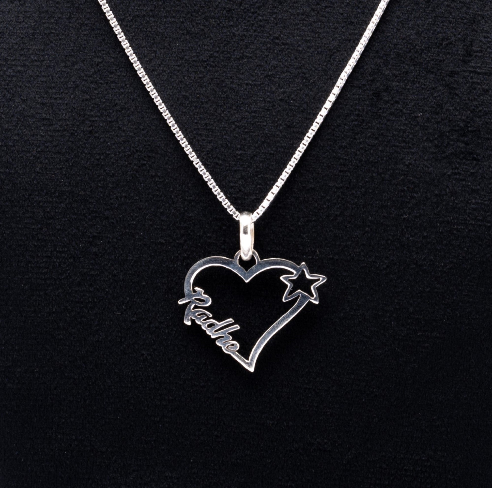 Prinjal Jewellers Silver Name Chain with Heart Pendant for Couples - view 2