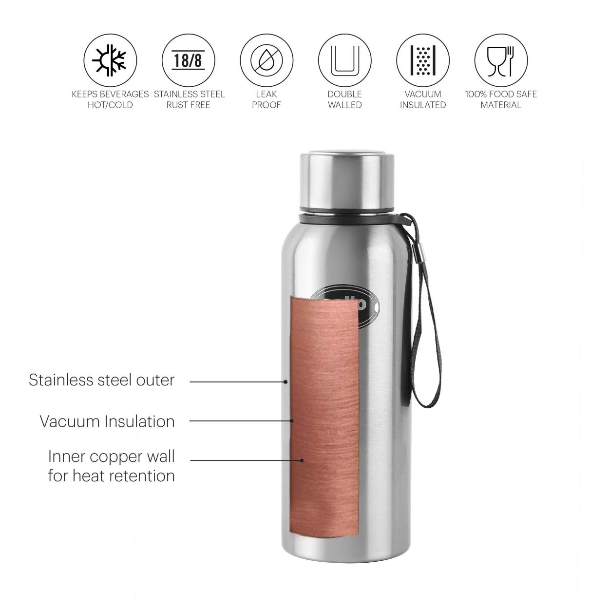 Cello Kent Flask, Vacusteel Water Bottle, 550ml - view 3