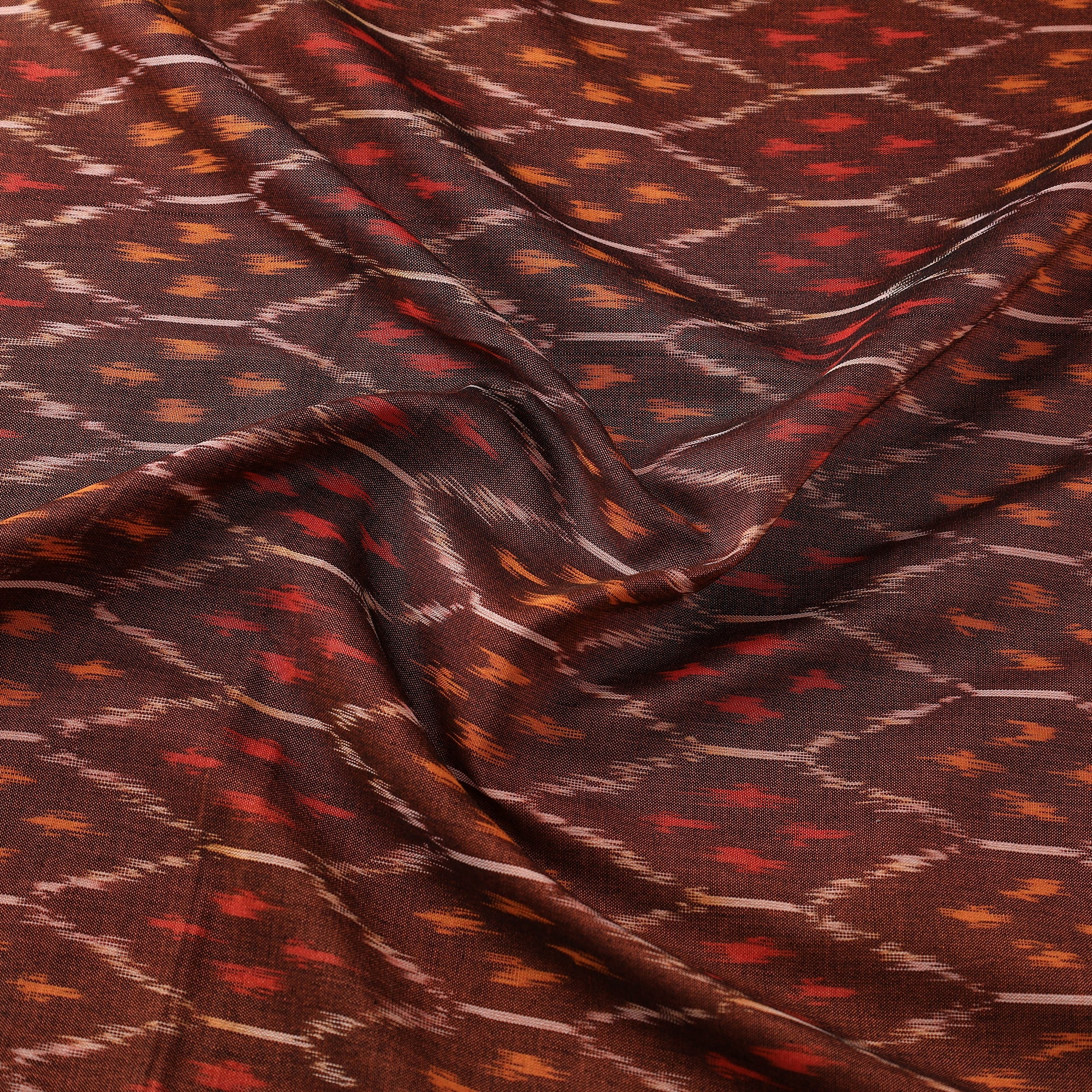 SOUTH KARGHA Brown - Mercerised Cotton Pochampally Ikat Fabric 01 - view 3