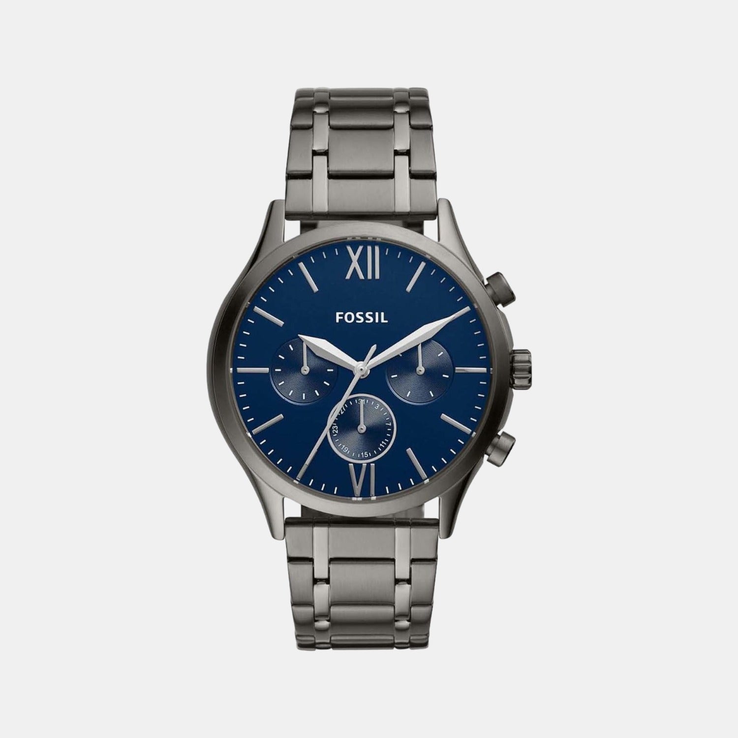 Fossil Fenmore Men Quartz Blue Dial Chronograph Stainless Steel Watch BQ2401