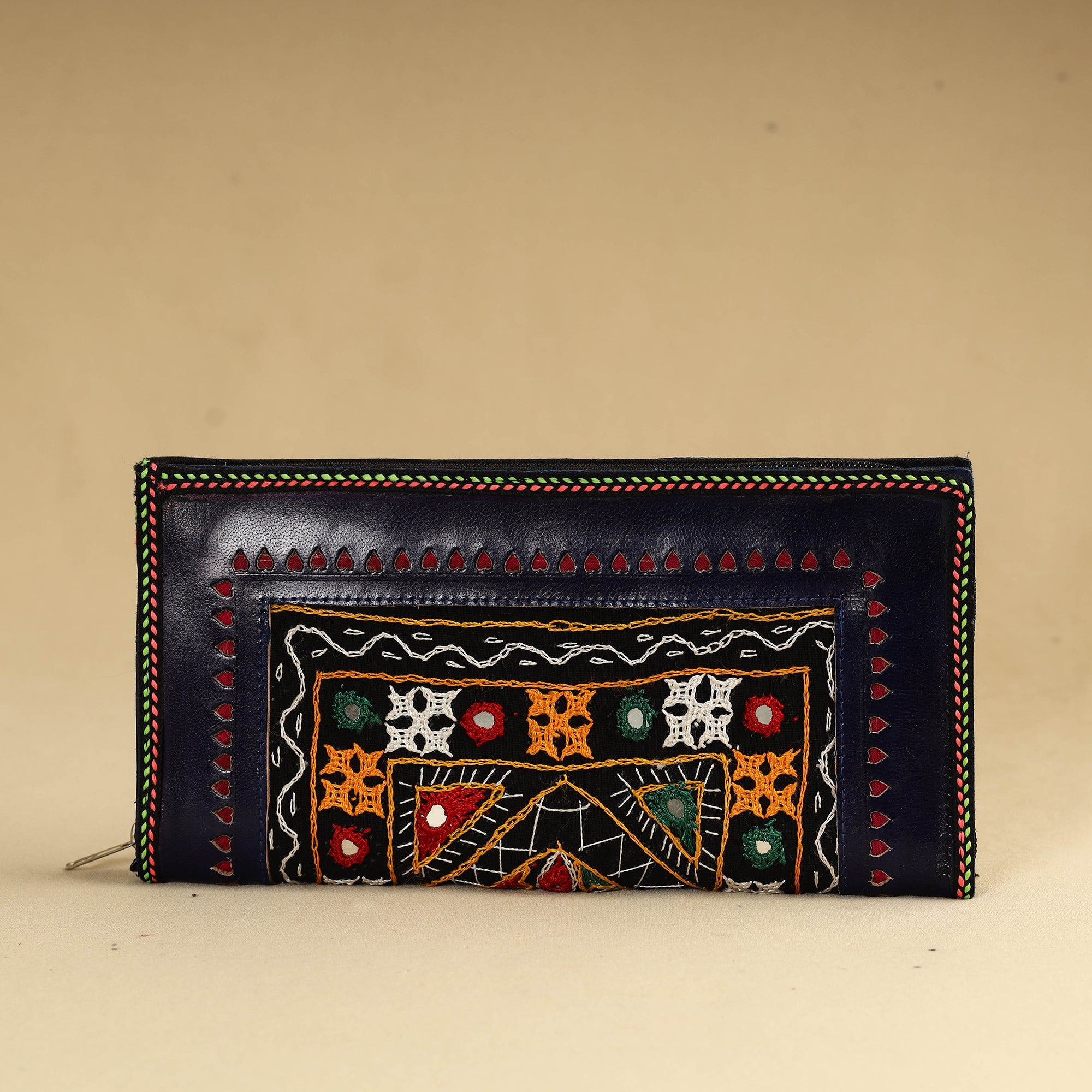 ANCHAL BIJLANI PATHUBHAI Black - Kutch Embroidery Cotton Handmade Leather Wallet 41