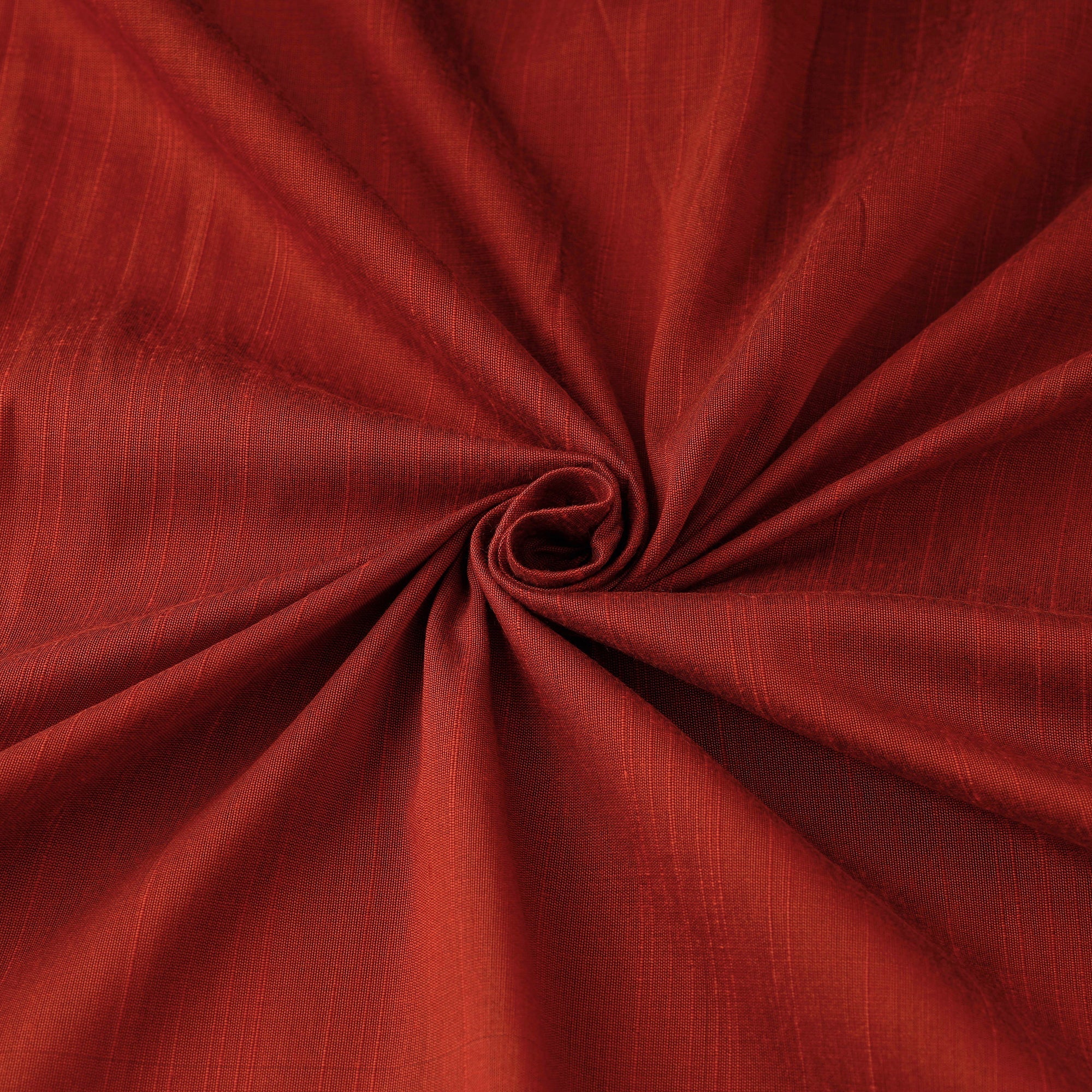 ITOKRI CRAFTS INITIATIVE Red - Plain Slub Silk Fabric - view 2
