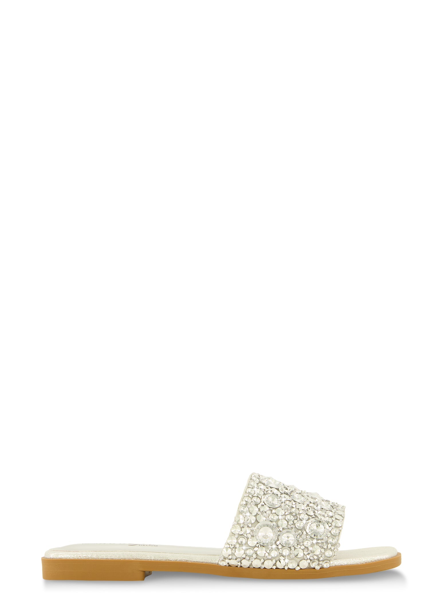 Rainbow Shops Embellished Square Toe Slide Sandals - view 2