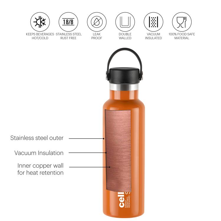 Cello Aqua Bliss Flask, Vacusteel Water Bottle, 1100ml - view 14