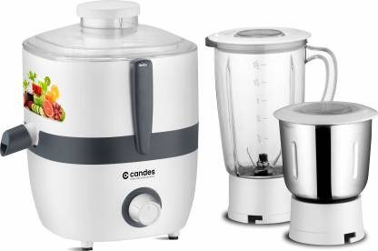 Candes Punch 550 Juicer Mixer Grinder (2 Jars, White, Grey) (B2B)