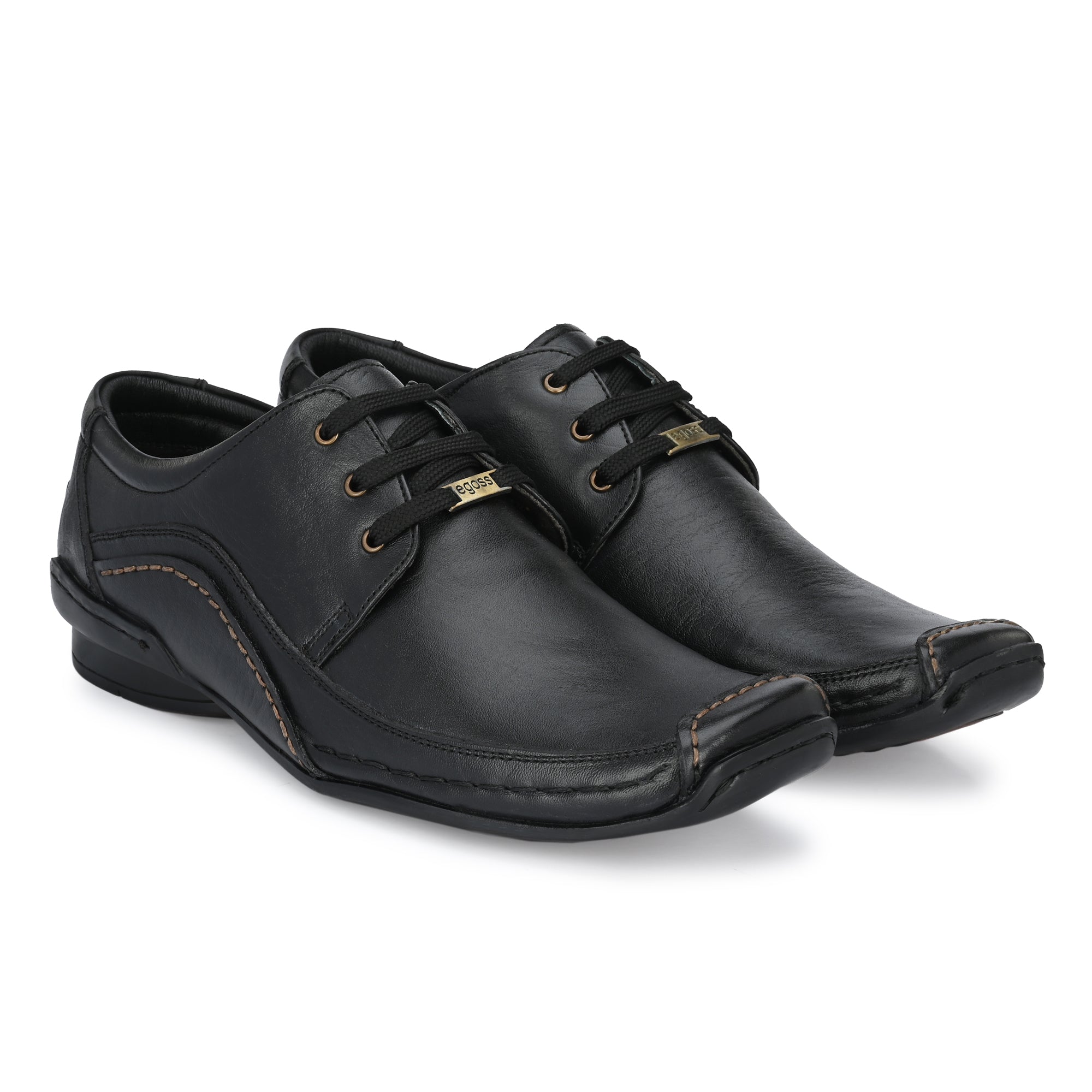 egoss-shoes Egoss Casual Derby Lace Up Leather Shoes For Men