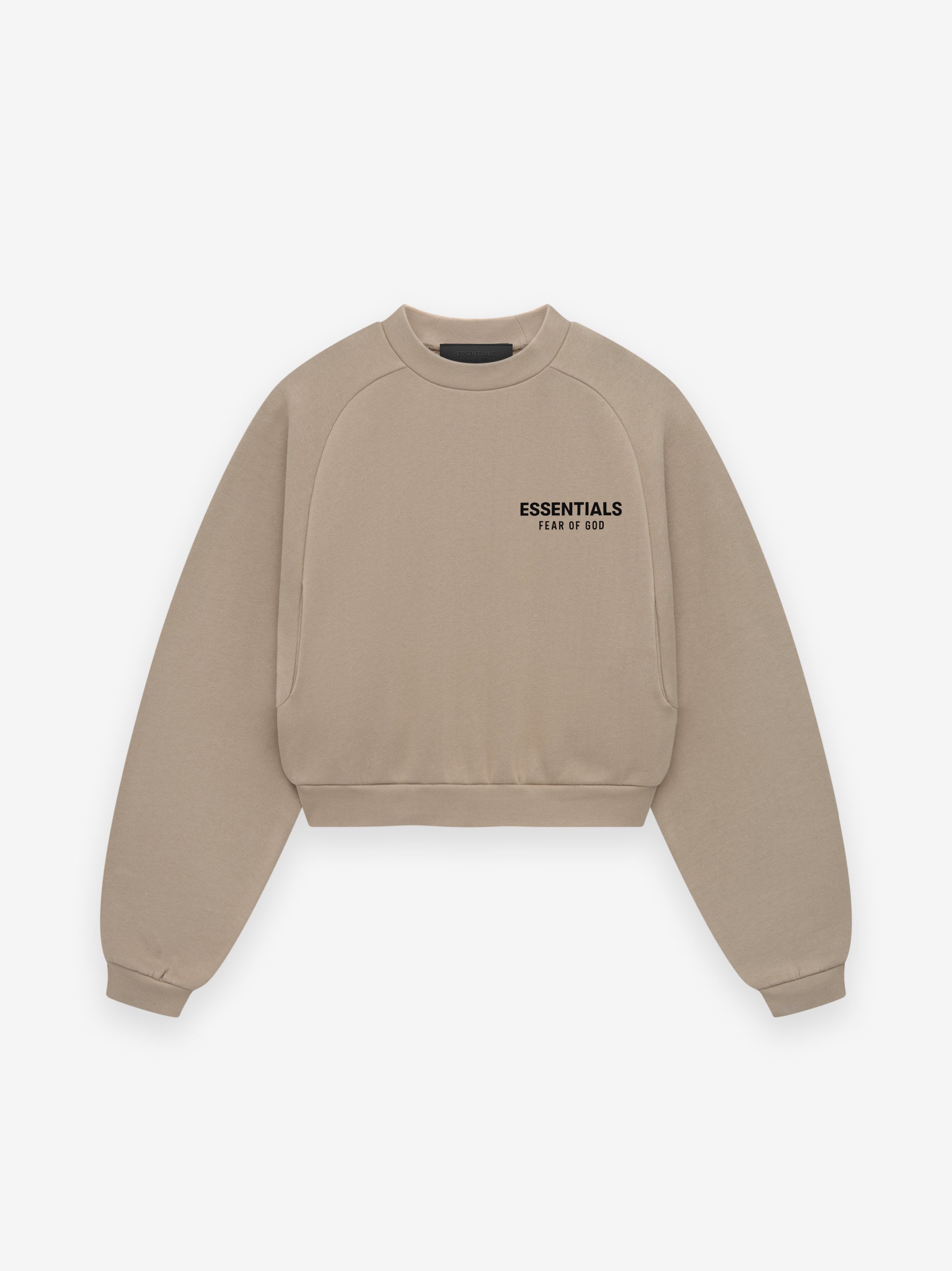ESSENTIALS Women's Fleece Cropped Crewneck – Desert Sand