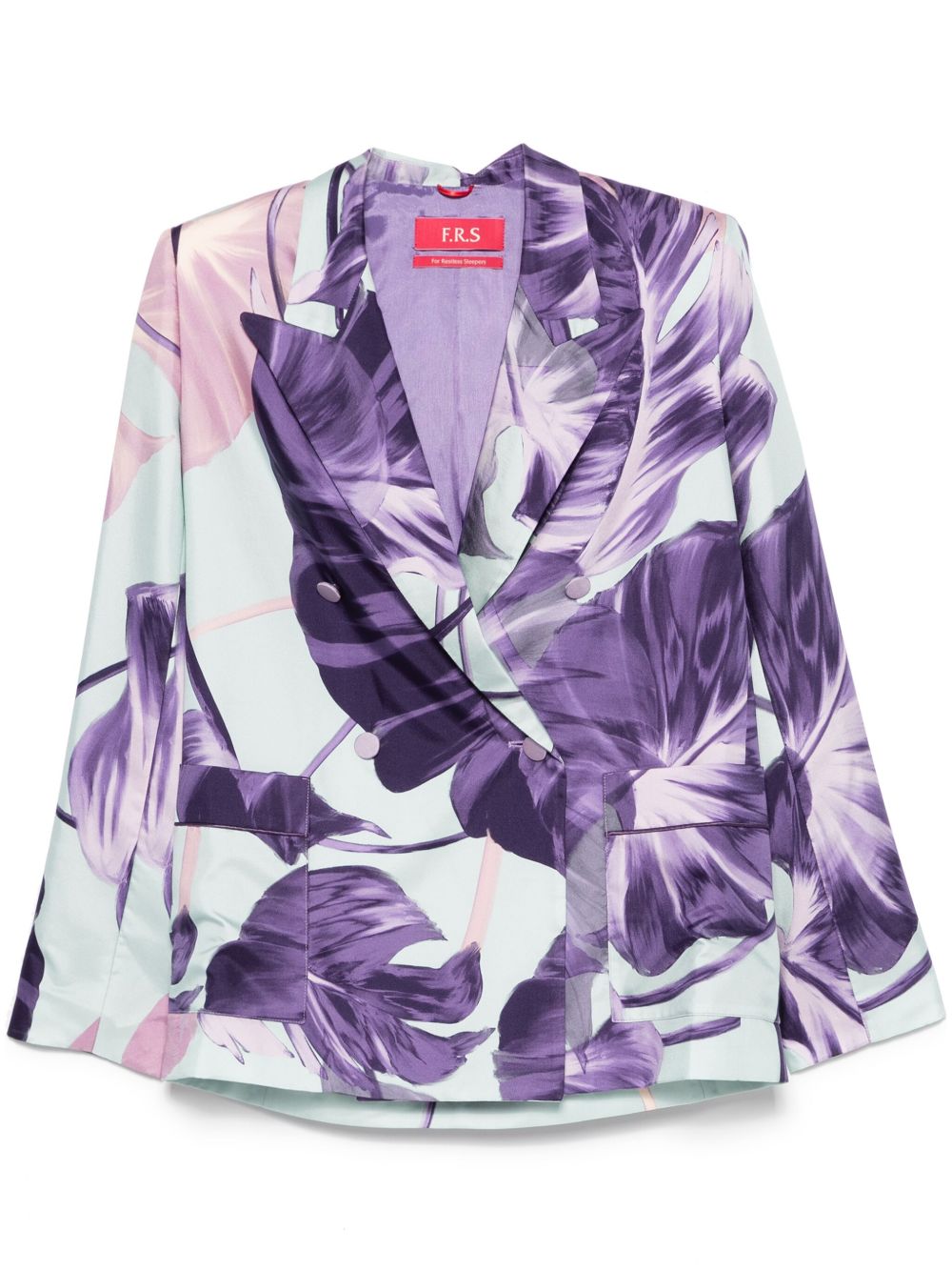 F.R.S . Printed silk double-breasted jacket – Silk 100%
