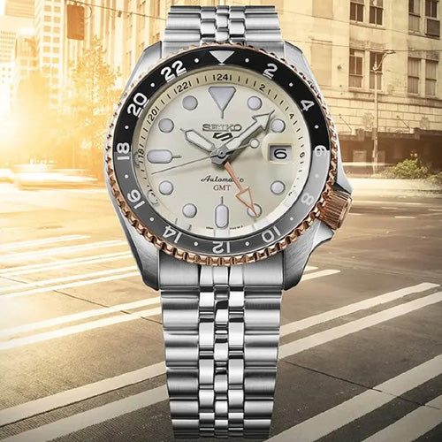 Seiko 5 Sports GMT Asian Limited Edition Mechanical Cream Dial 42.5mm Men SSK046K1 - view 4