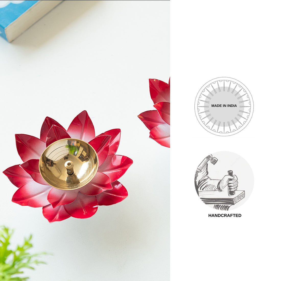 EXCLUSIVELANE 'Jugnu Lotus' Iron Tea Light Holder (Set of 2) - view 5