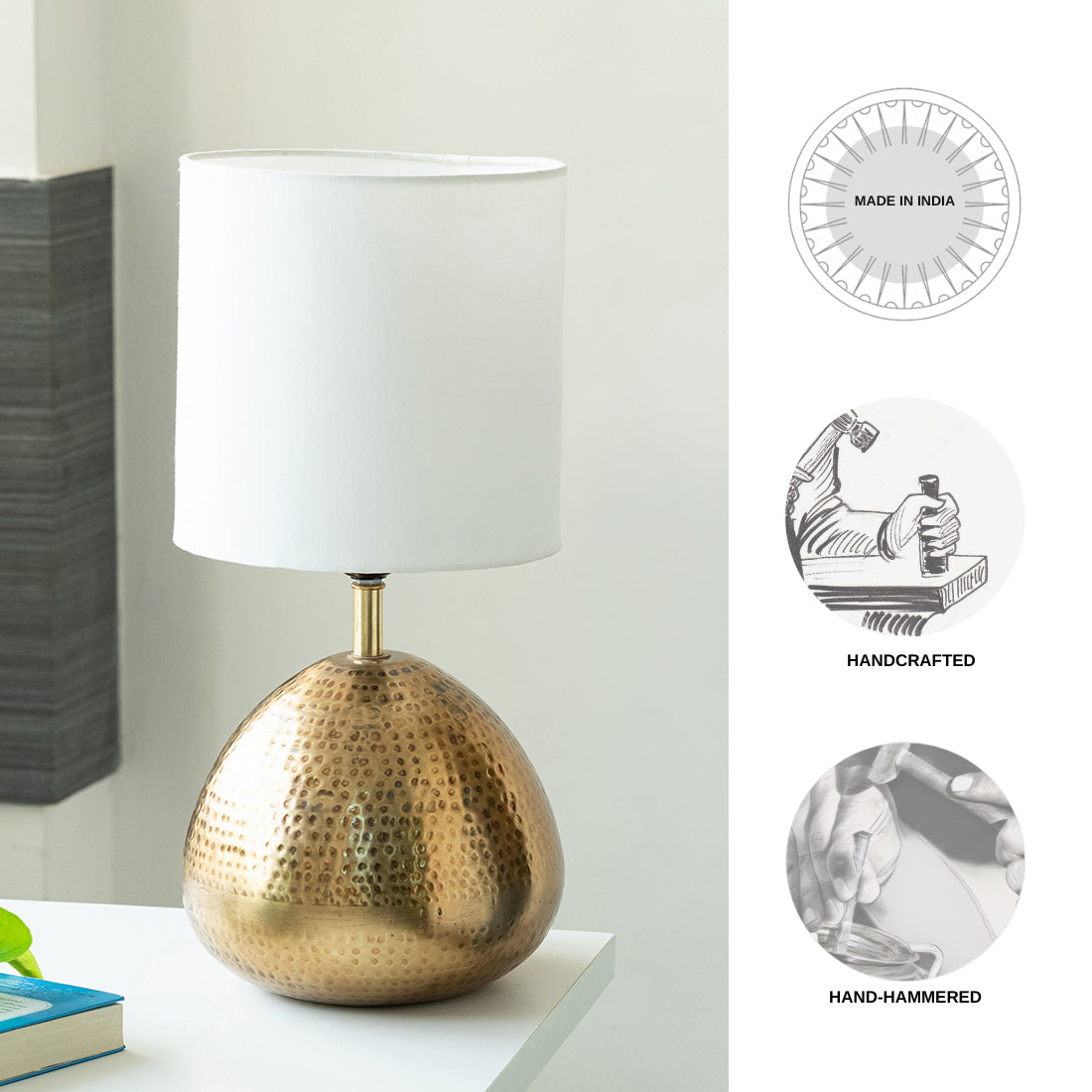 EXCLUSIVELANE 'Golden Droplet' Decorative Table Lamp (17.0 Inches, Iron) - view 5