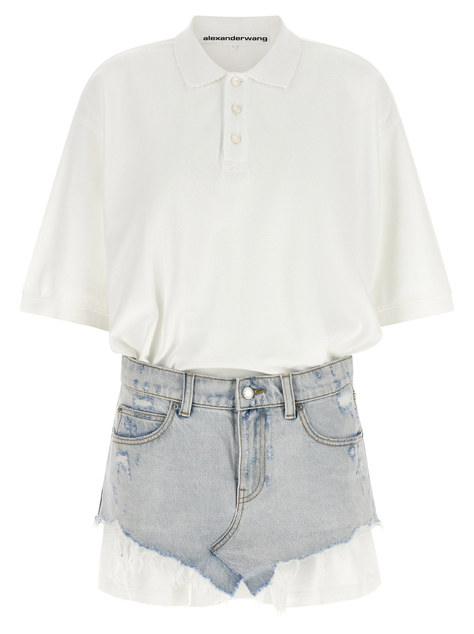 Alexander Wang Denim Skirt Polo Dress – 100% cotton