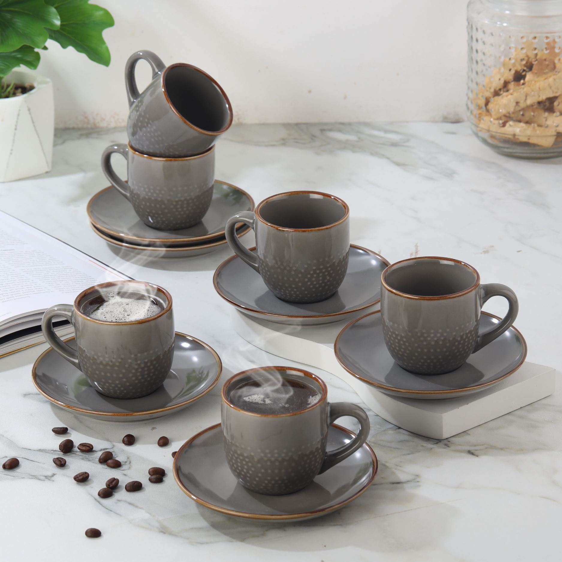 Cello Hampshire 6 Pieces Ceramic Cup & Saucer