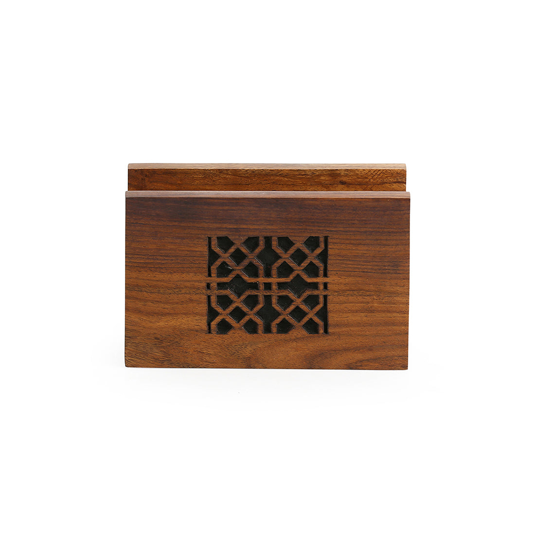 EXCLUSIVELANE Brown - 'The Napkin Jaali' Hand Carved Napkin Holder In Sheesham Wood - view 3
