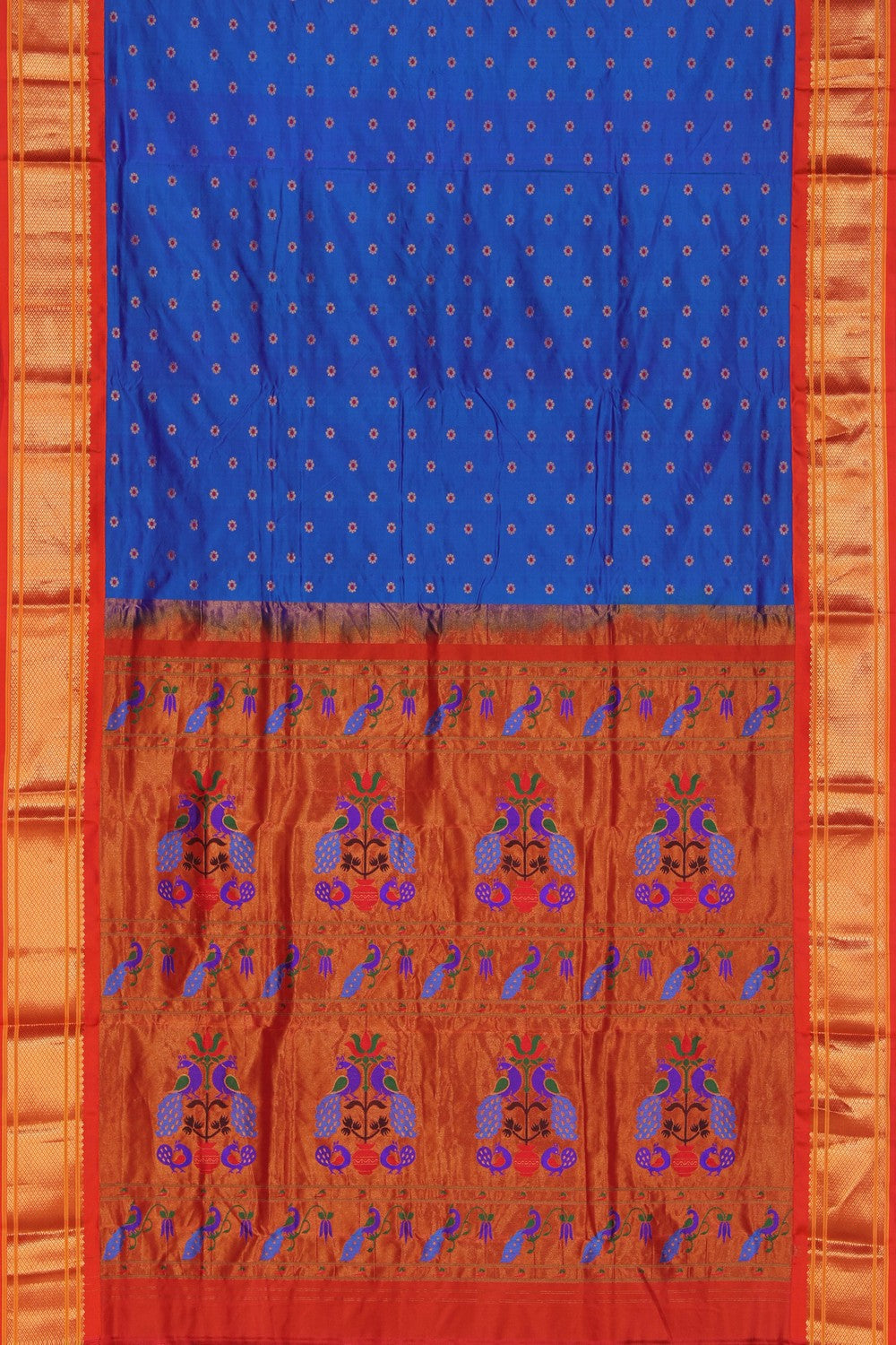 Kalanjali Gadwal Silk Blue Saree – Women's - view 3