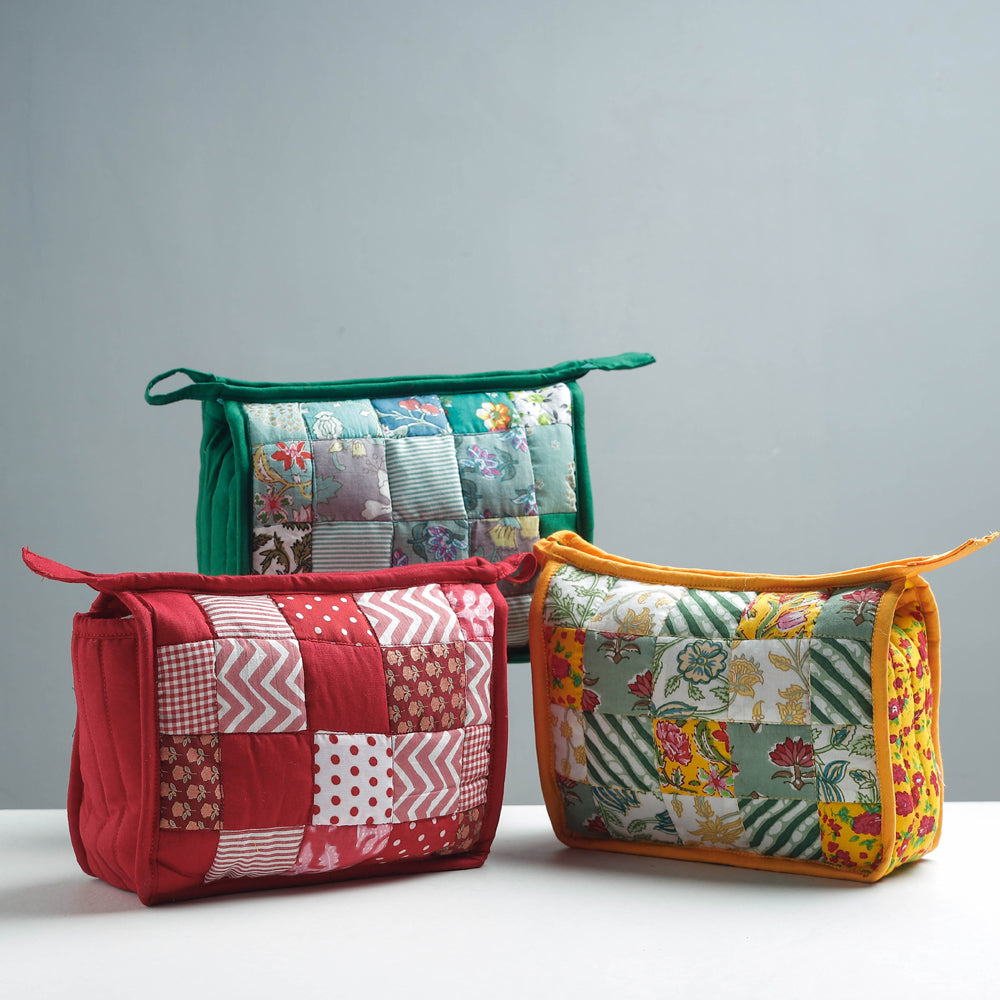 PURKAL STREE SHAKTI SAMITI Black - Patchwork Quilted Multipurpose Toiletry Bag - view 2
