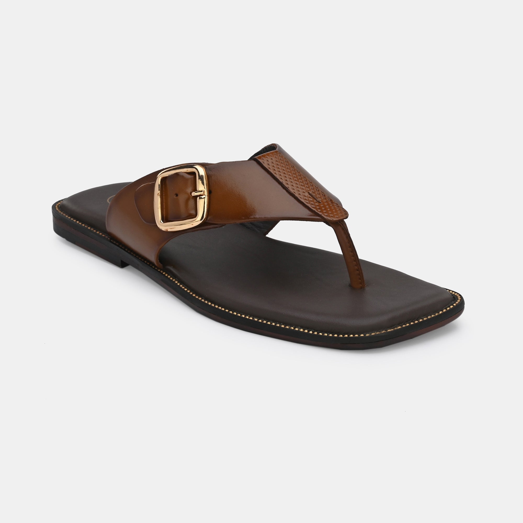 Tan Buckled Slippers by Lafattio - view 4