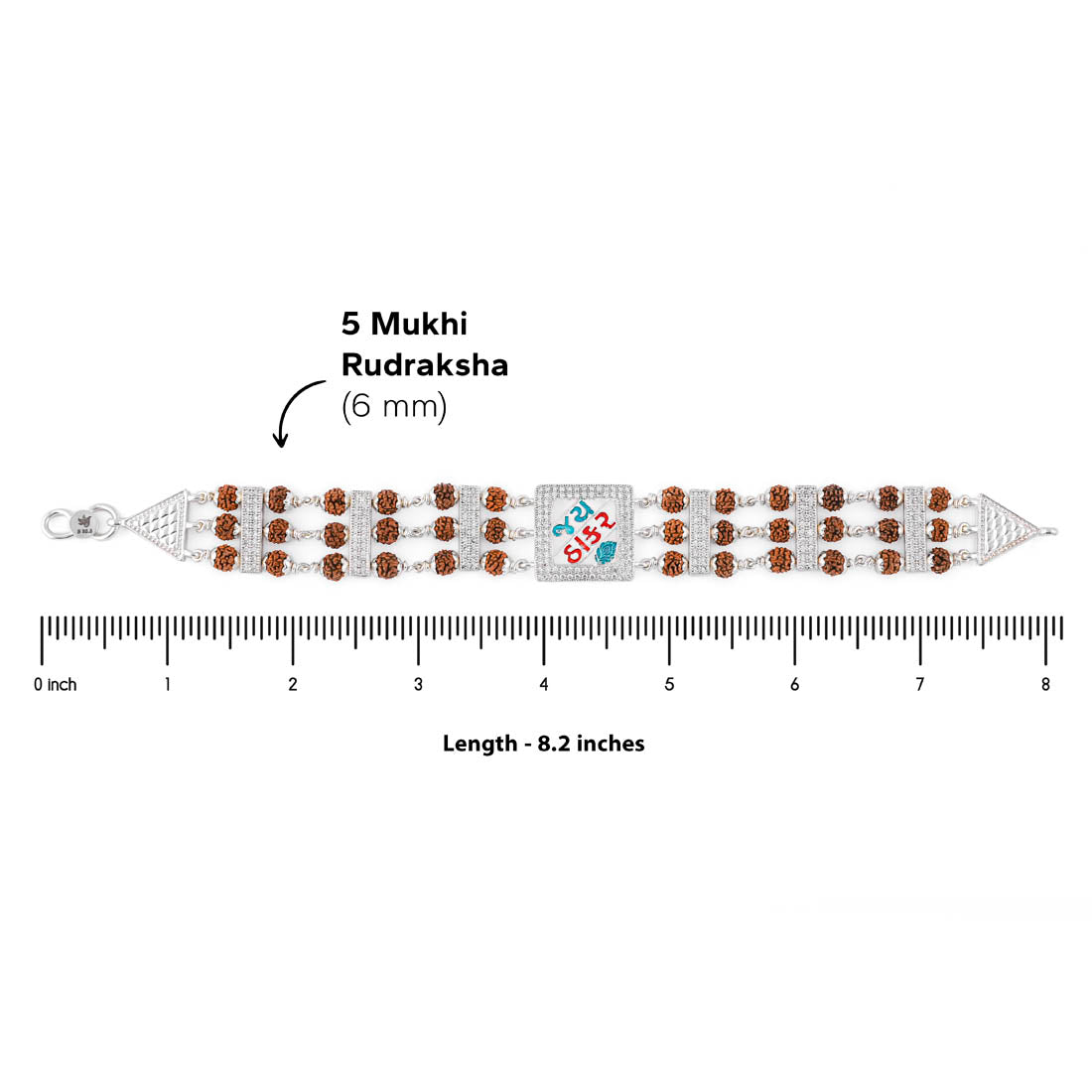 Prinjal Jewellers Rudraksha Silver Jay Thakar Brooch Bracelet - view 6