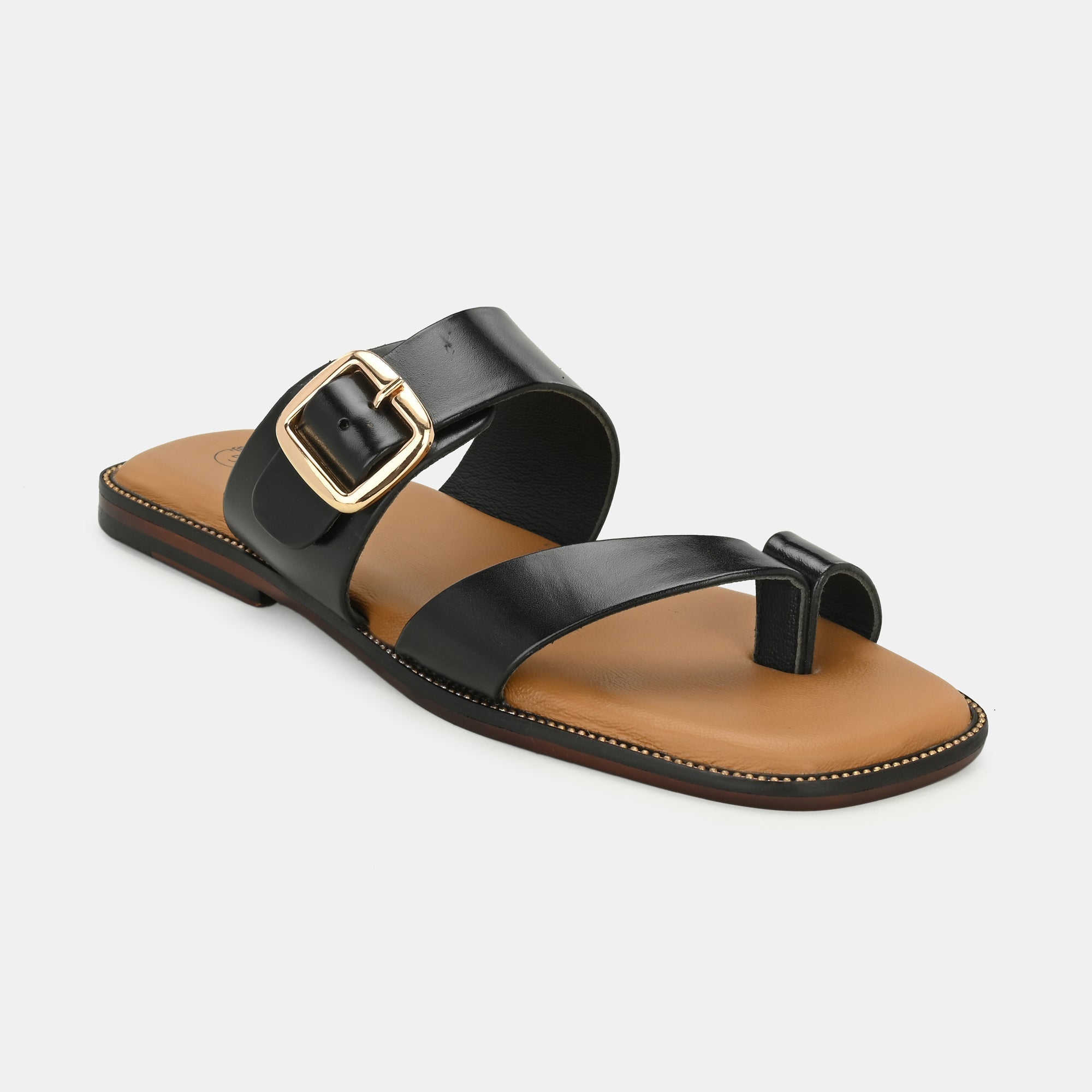 Black Buckled Slippers By Lafattio - view 6