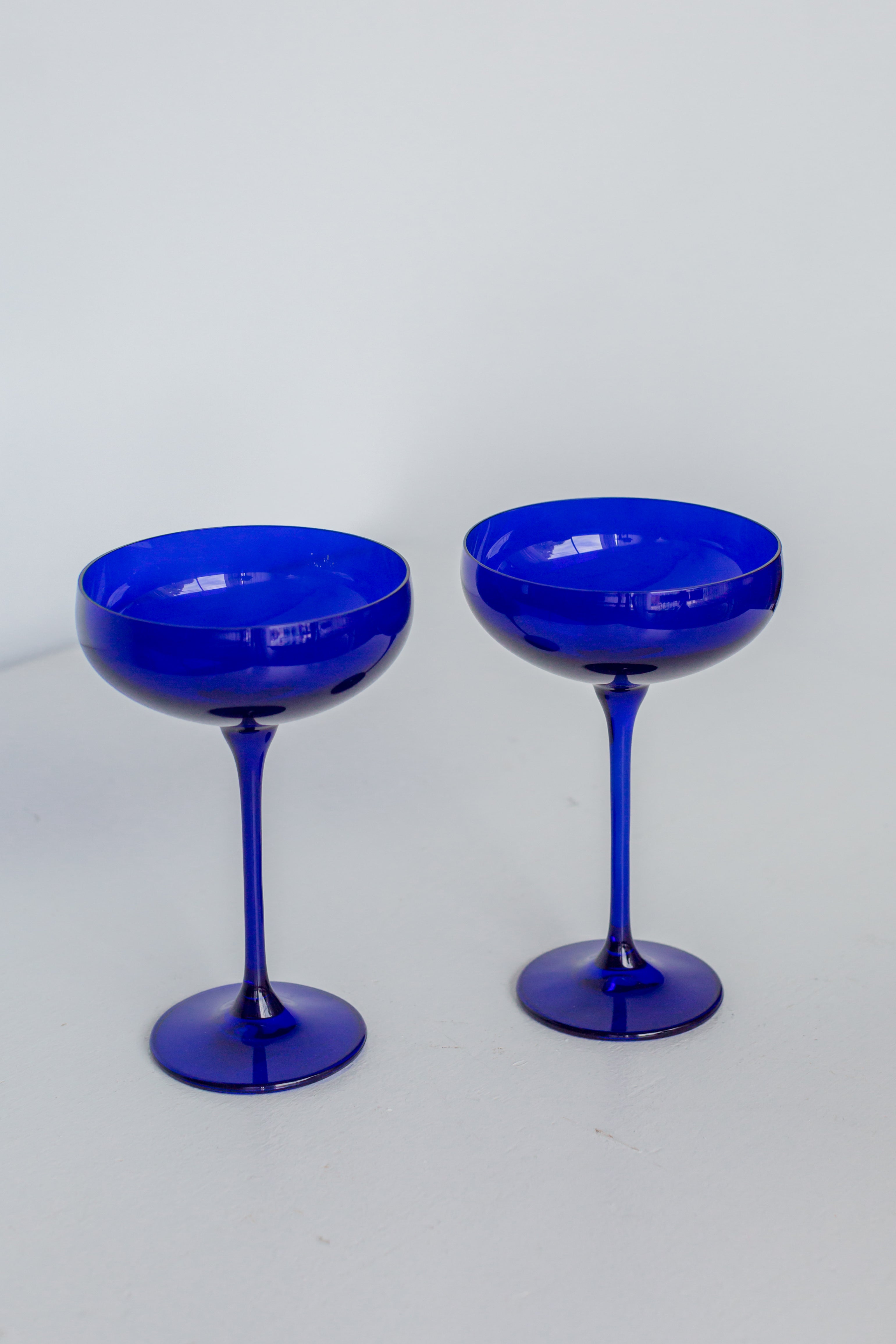 Estelle Colored Glass Estelle Colored Champagne Coupe Stemware - Set of 2 {Royal Blue} - view 2