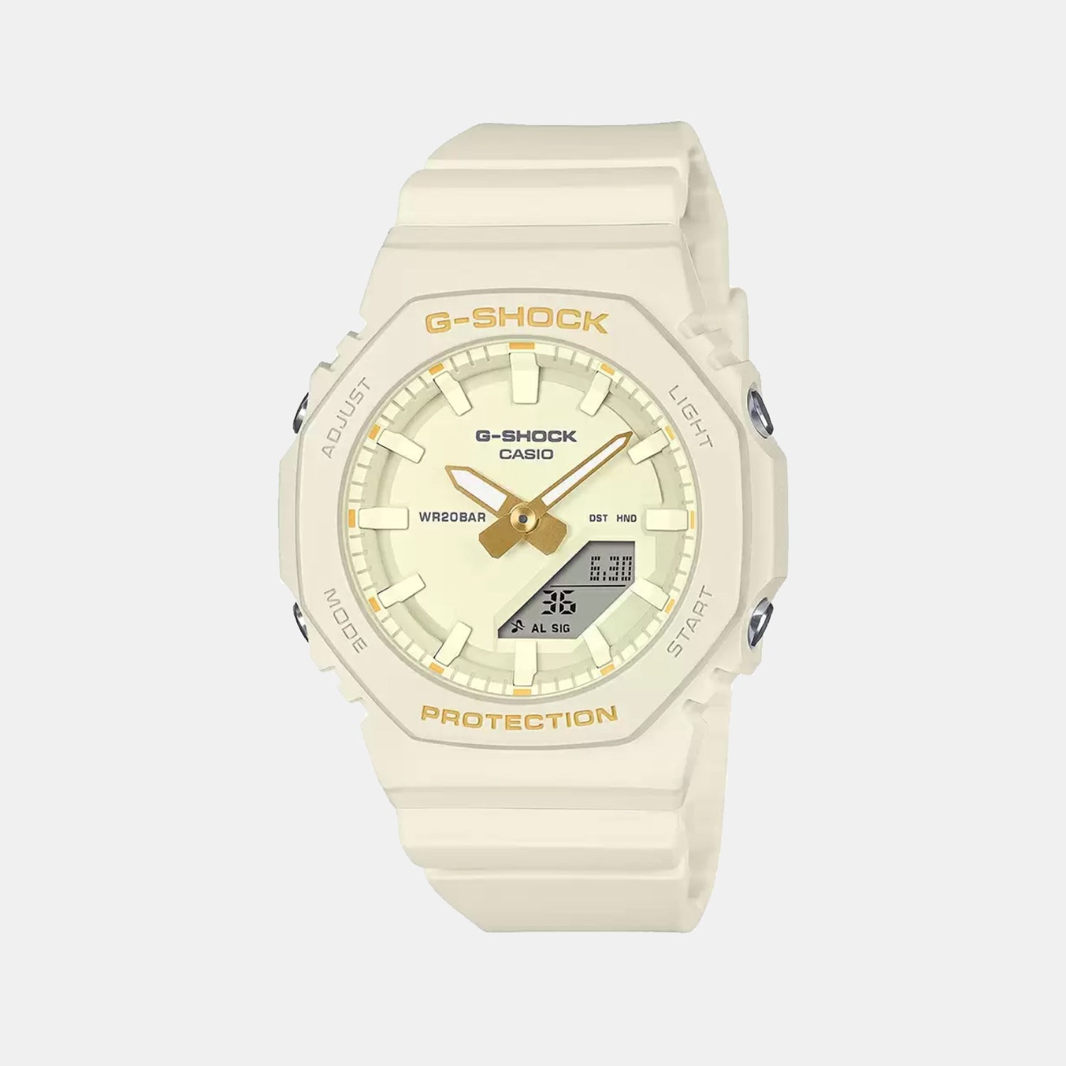 Casio G-Shock Women Quartz Yellow Dial Analog-Digital Resin Watch G1533