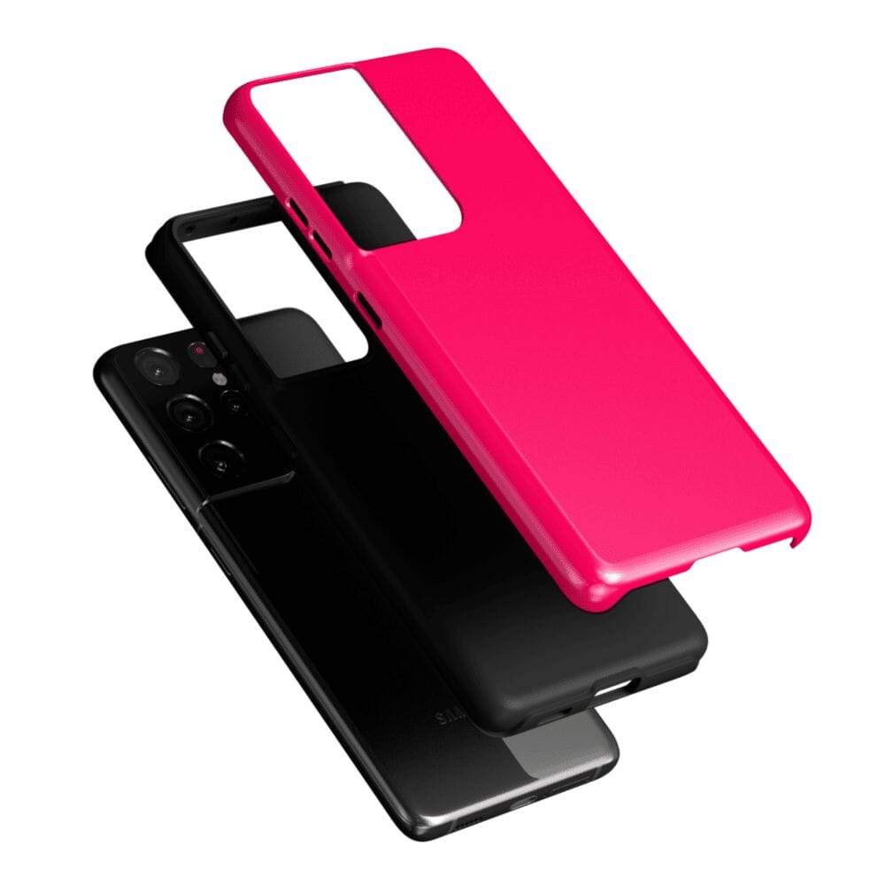 Casetry Think Pink | Solid Neon Pink Samsung Case - view 30