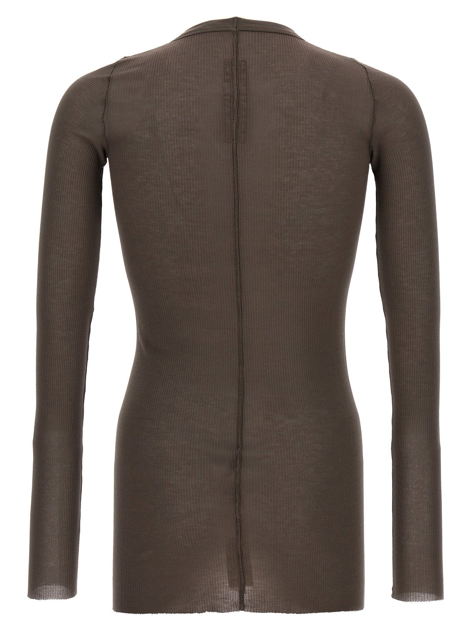 Rick Owens Rib Ls T T-shirt – 88% viscose, 12% silk - view 2