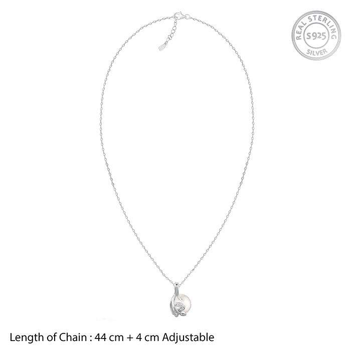 GIVA Jewellery Silver Soul Pearl Pendant With Link Chain - view 6