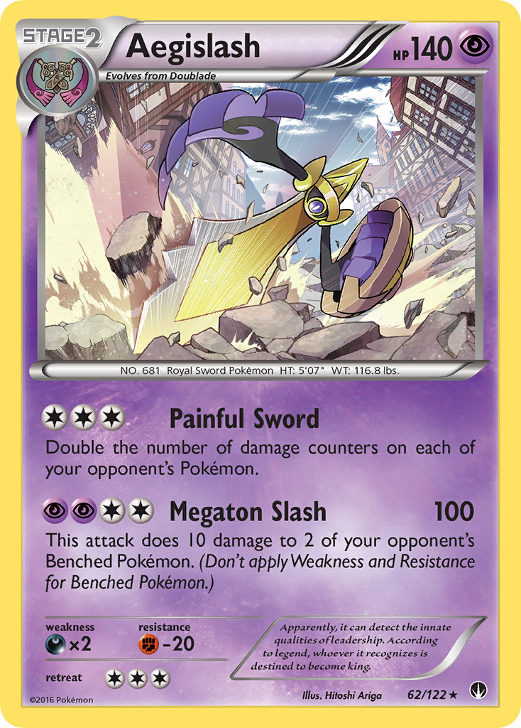 Rare holo xy9-62 – Pokémon Aegislash - 62/122 - Rare Holo [xy9-62] [Holo] - Aegislash - 62/122 - Rare Holo
