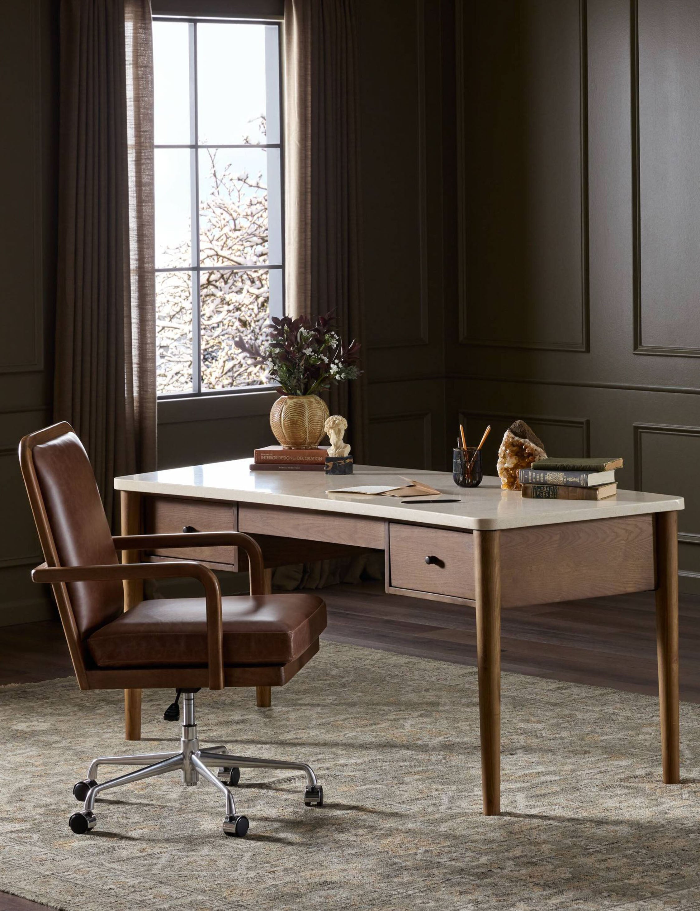 Lulu and Georgia Keegan Desk – Natural and Cream Marble - view 2