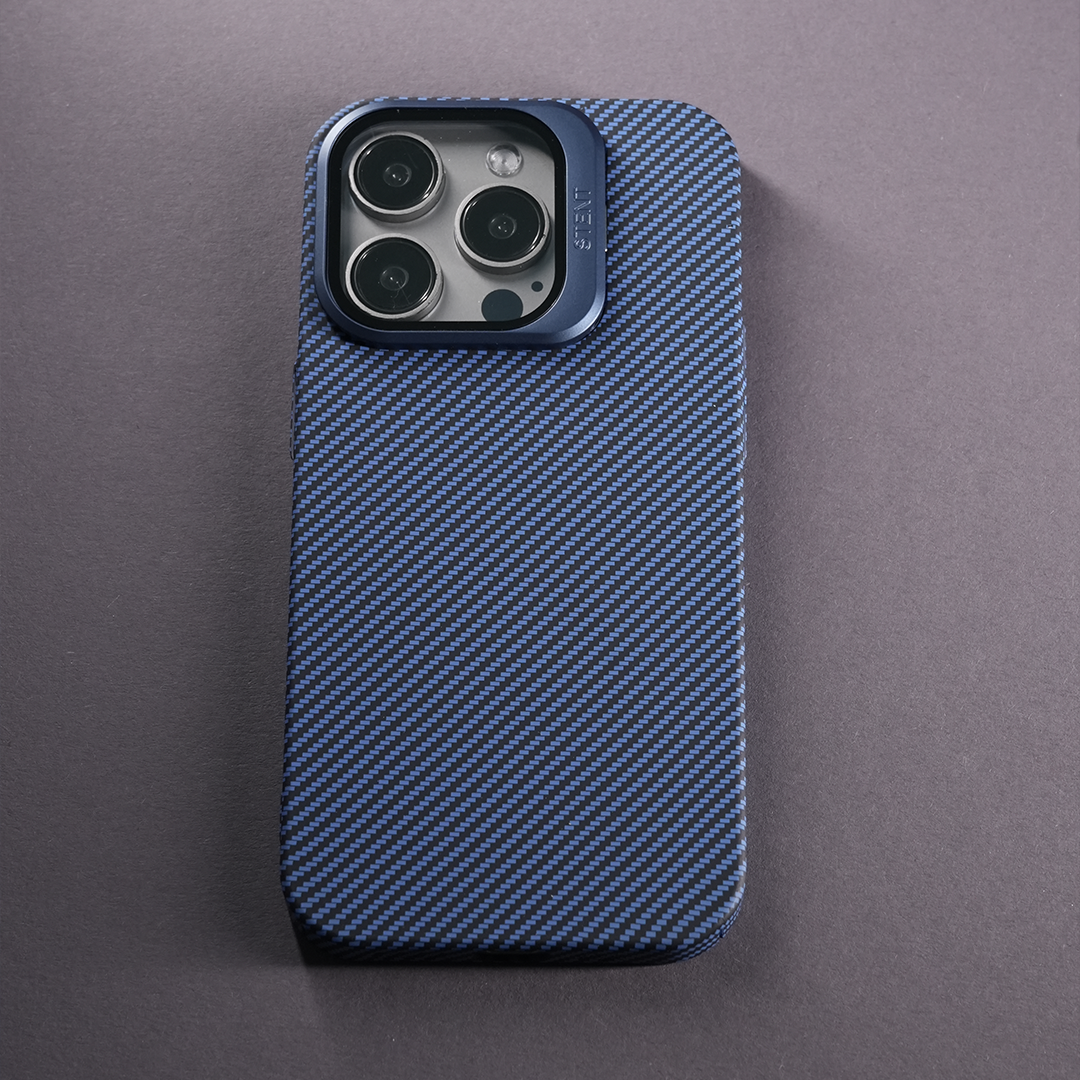 technoidtech iPhone 15 Pro Max Kickstand Carbon Fiber Textured Case - view 6