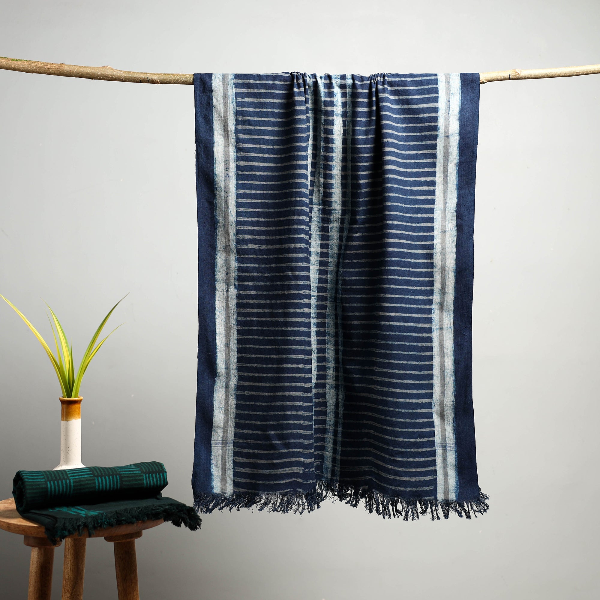 HAVELI CHRONICLES Blue - Akola Block Print Pure Handloom Cotton Towel 21