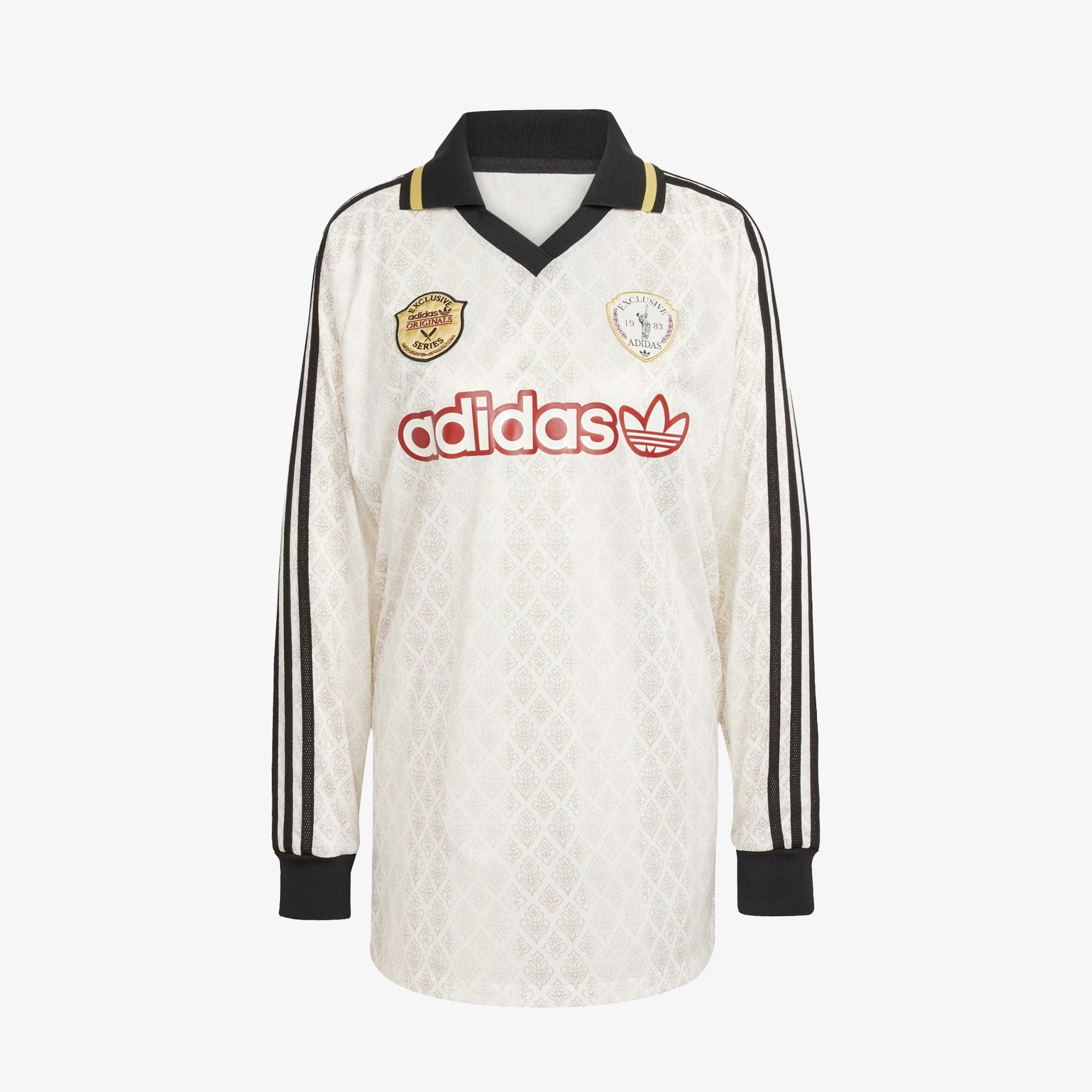 Adidas Originals | RETRO SPORTS CRICKET-INSPIRED LONG SLEEVE JERSEY { OFF WHITE - view 5