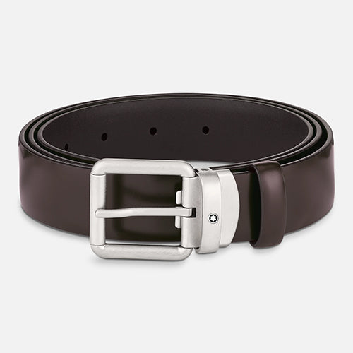Montblanc Mont Blanc, Brushed brown 30 mm leather belt