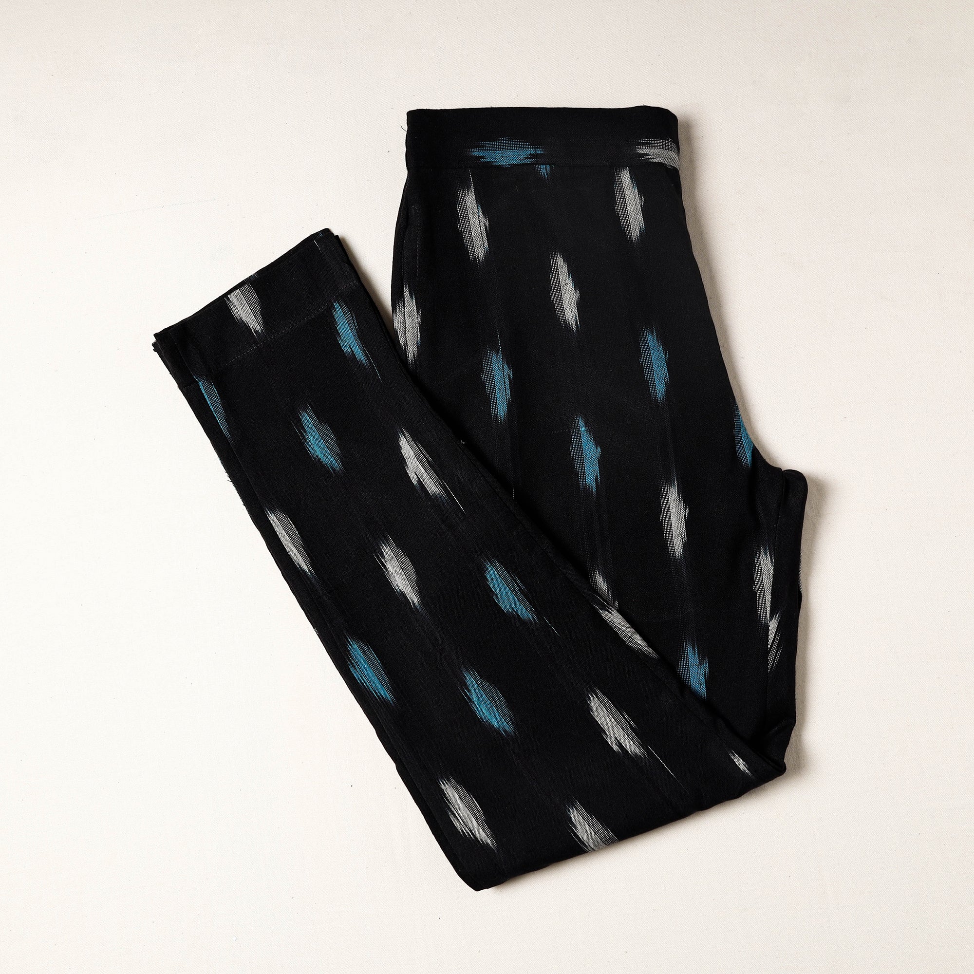 ITOKRI CASUALS Black - Pochampally Ikat Cotton Tapered Pant for Women