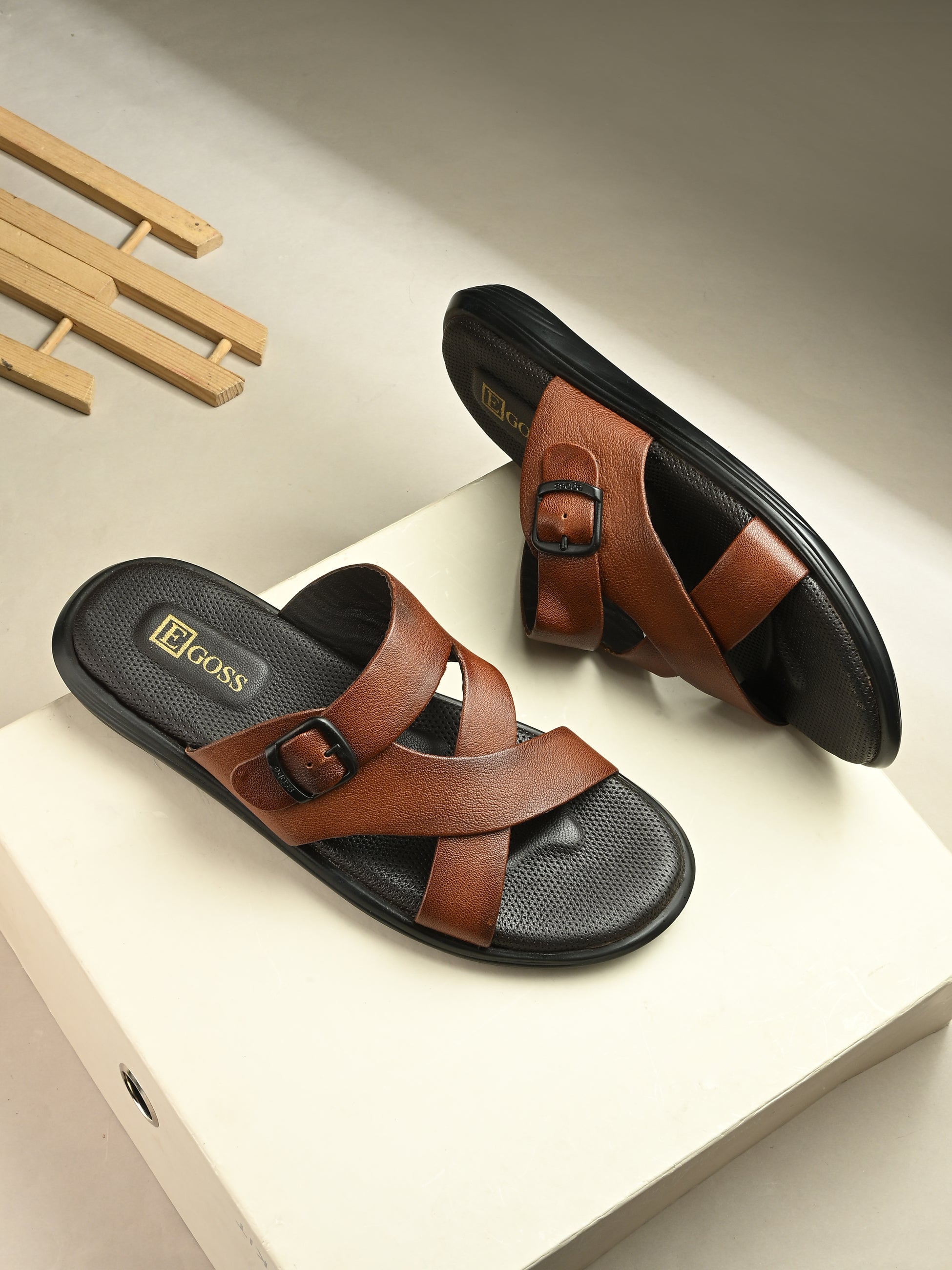 Egoss Shoes Egoss Leather Slippers For Men