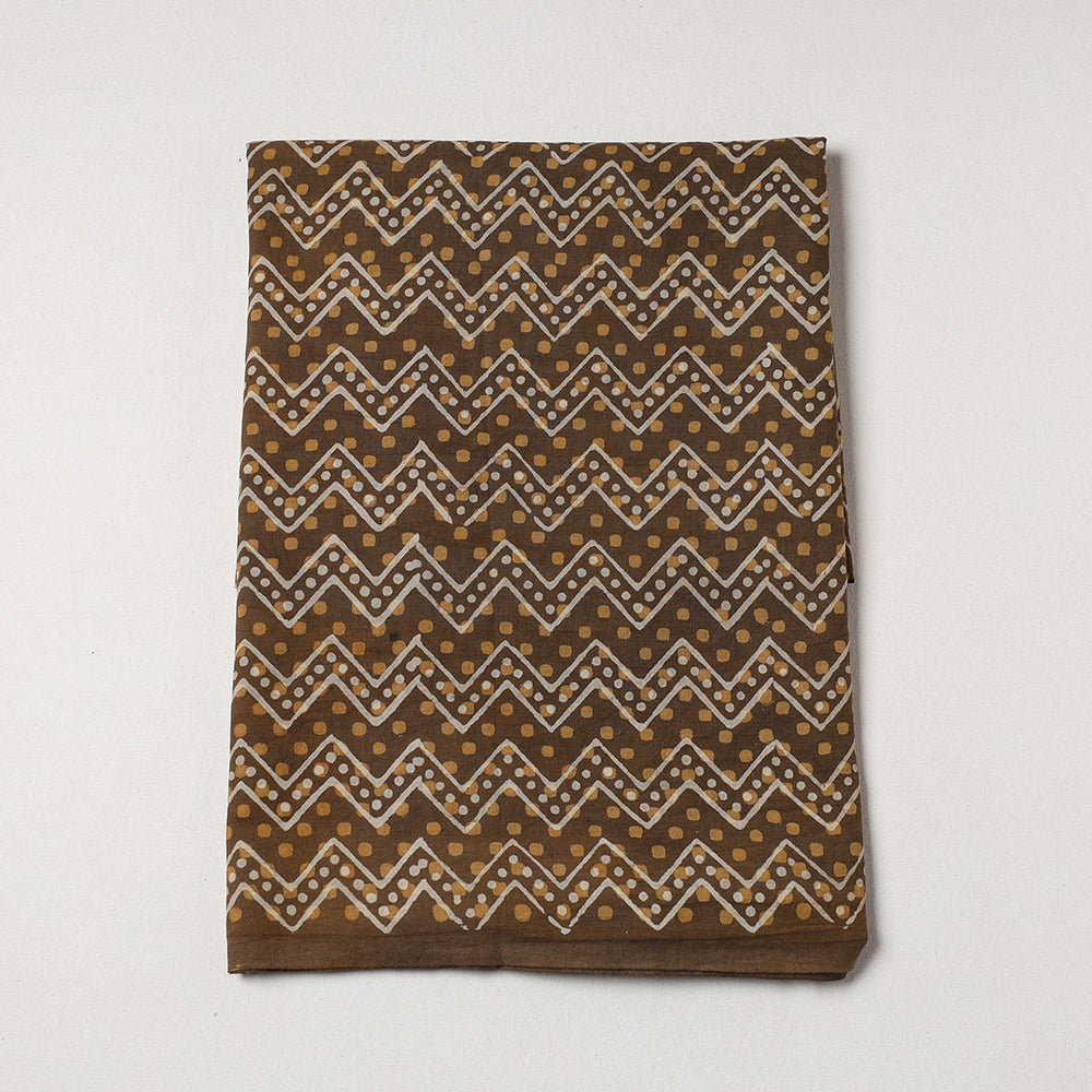HAVELI CHRONICLES Brown - Akola Block Printing Natural Dyed Cotton Precut Fabric (1.4 meter)