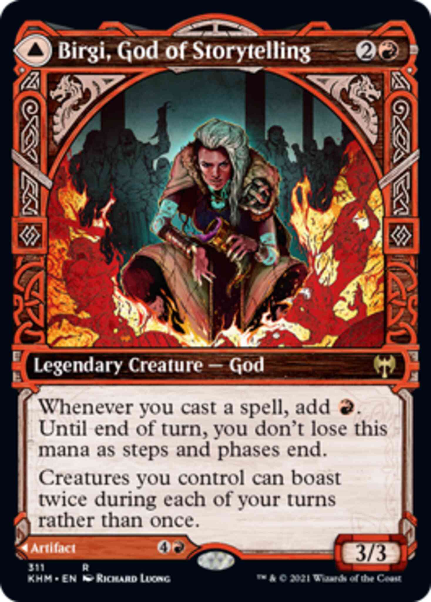Magic Birgi, God of Storytelling // Harnfel, Horn of Bounty [311] [Showcase] [Kaldheim] [Non-Foil]