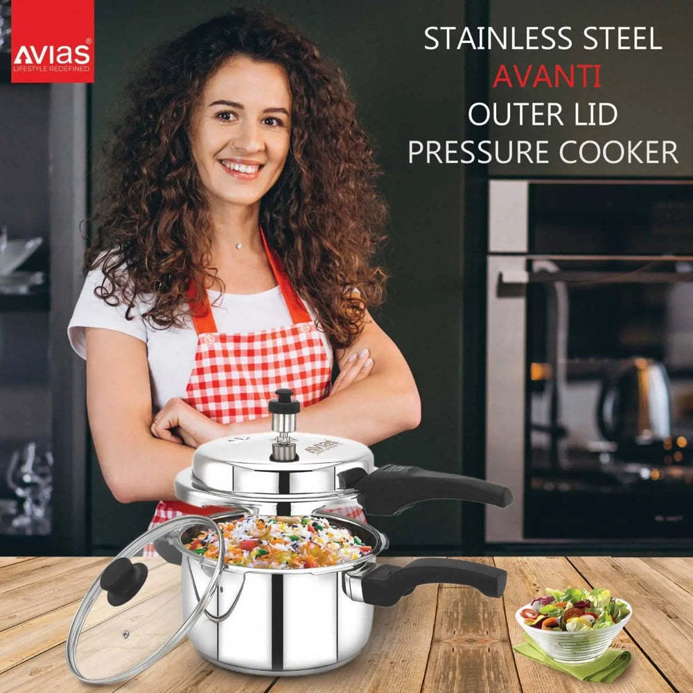 AVIAS Ceres Stainless Steel Premium Outer Lid Pressure Cooker | Gas & Induction Compatible | Silver - view 11