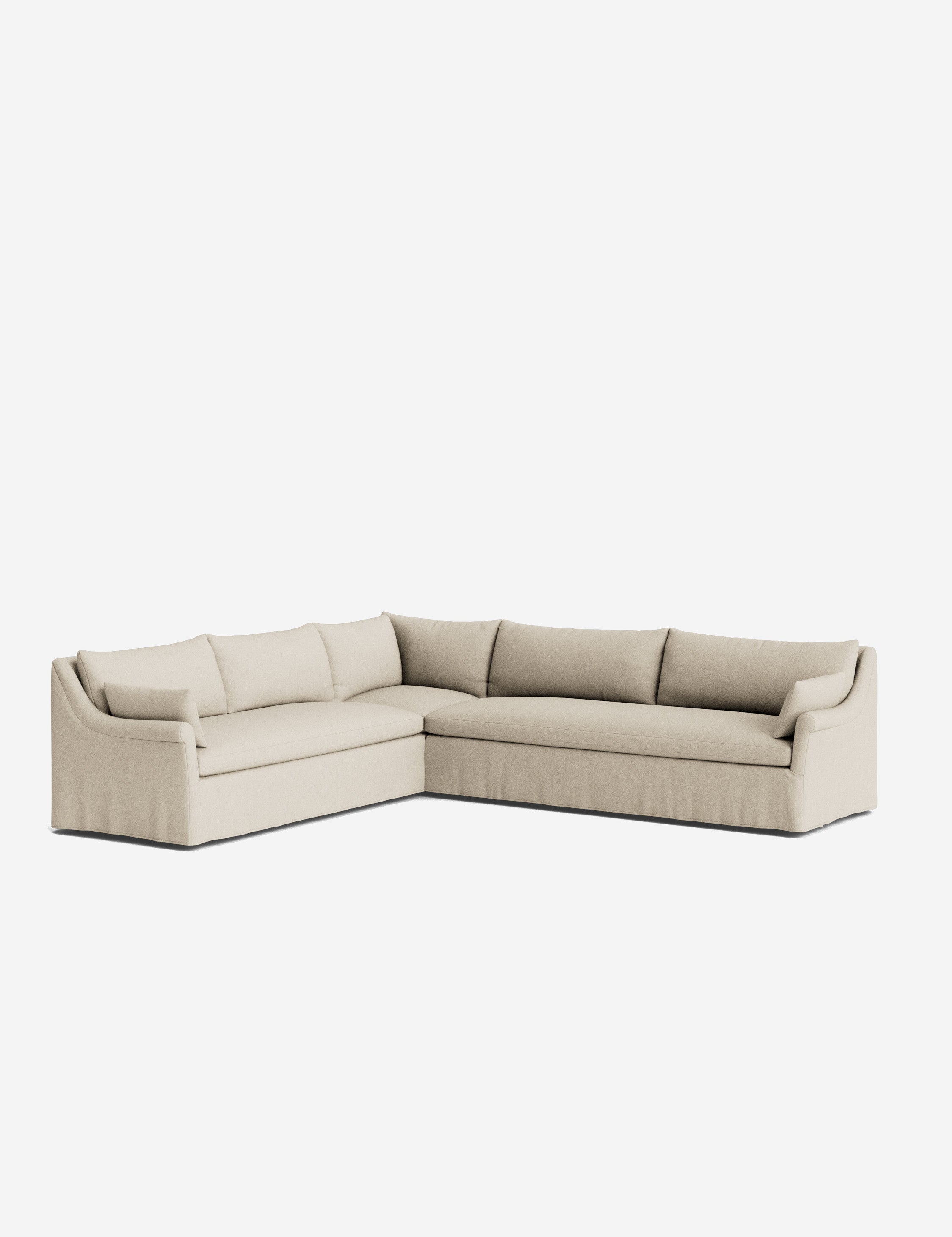 Lulu and Georgia Portola Rolled Arm Slipcover Corner Sectional Sofa - view 66